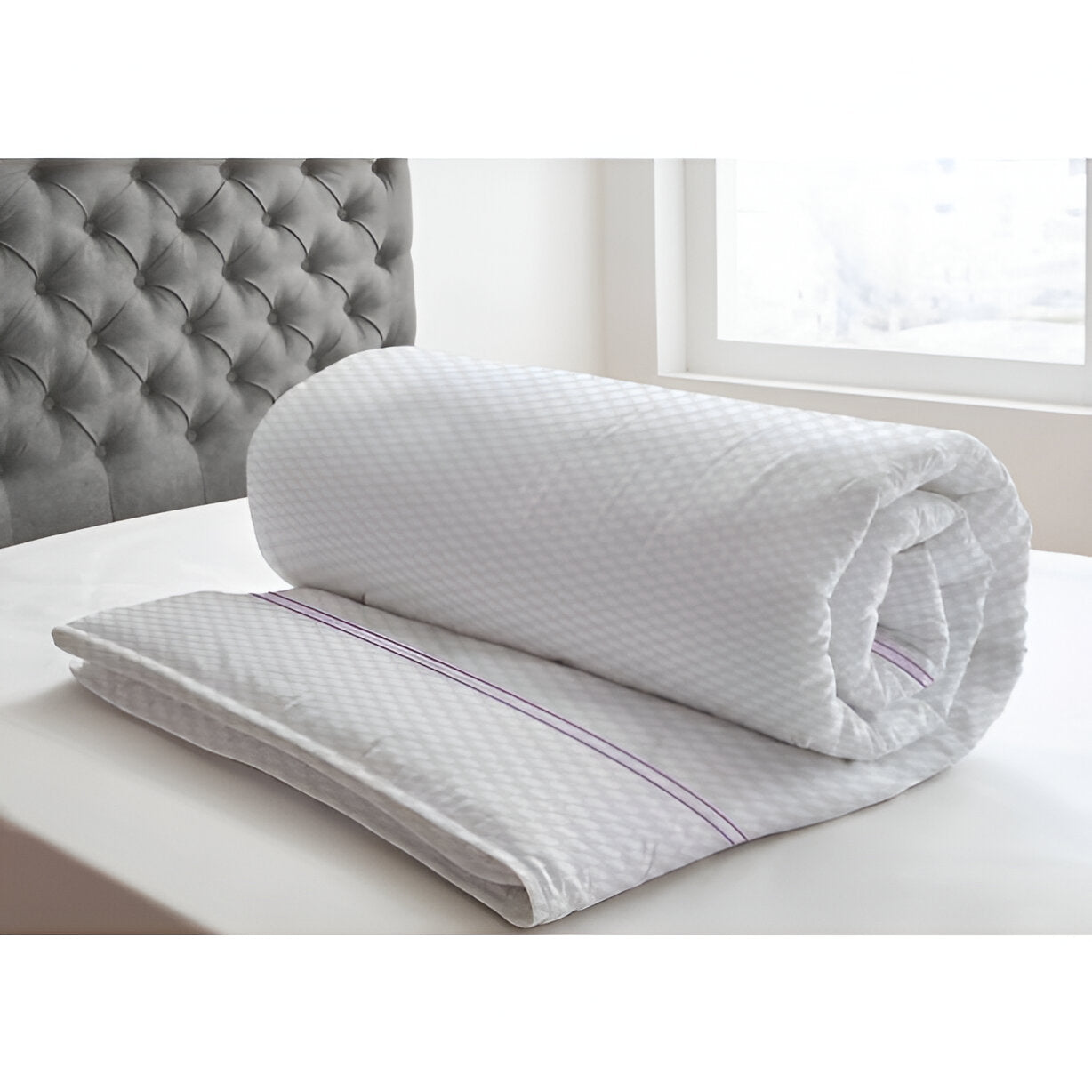 400TC Cotton Double Embroidery Sateen Microcheck Duvet Cover Set