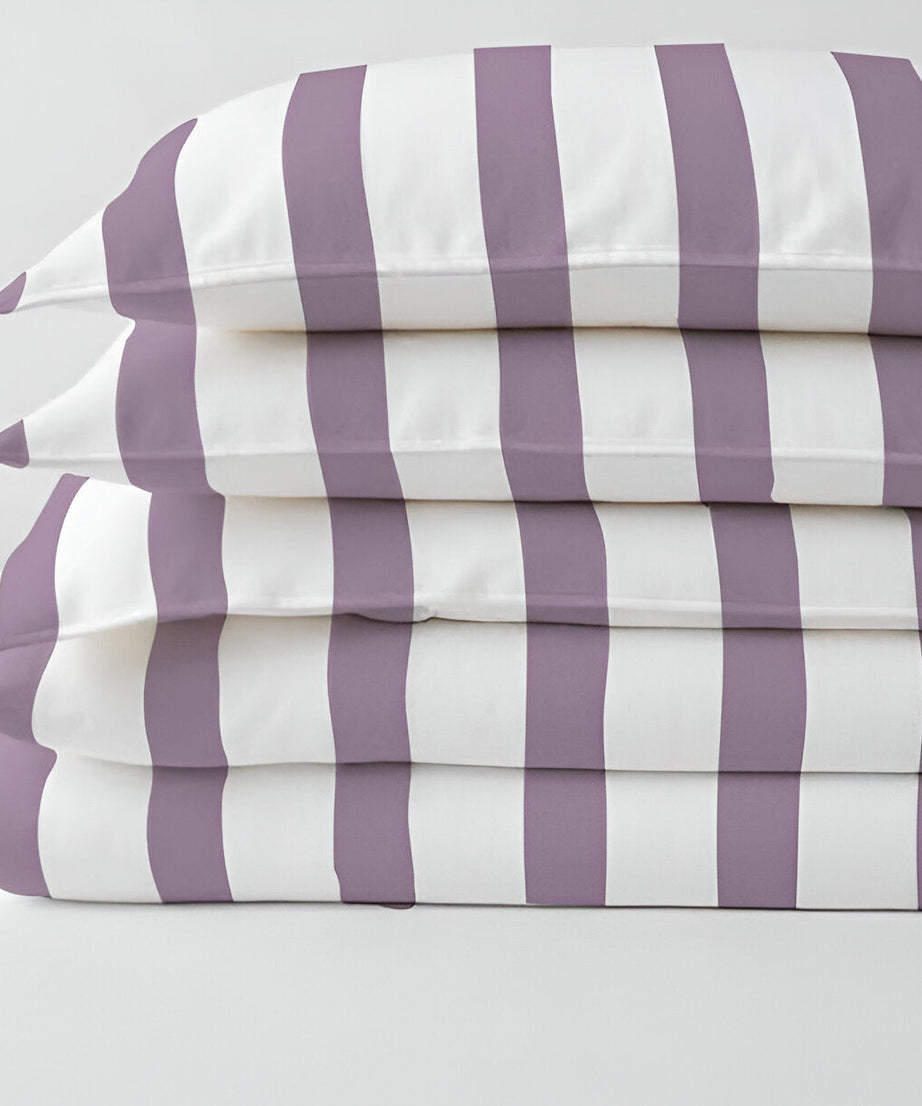 400TC Stripe Border Frame Cotton Sateen Duvet Cover Set