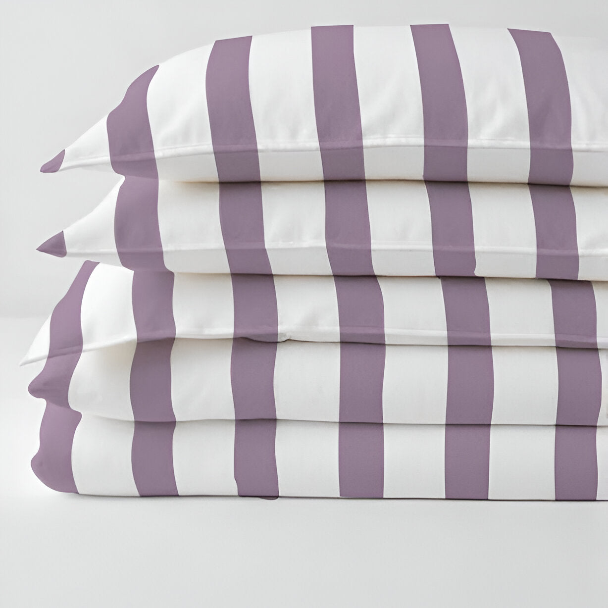 400TC Stripe Border Frame Cotton Sateen Duvet Cover Set