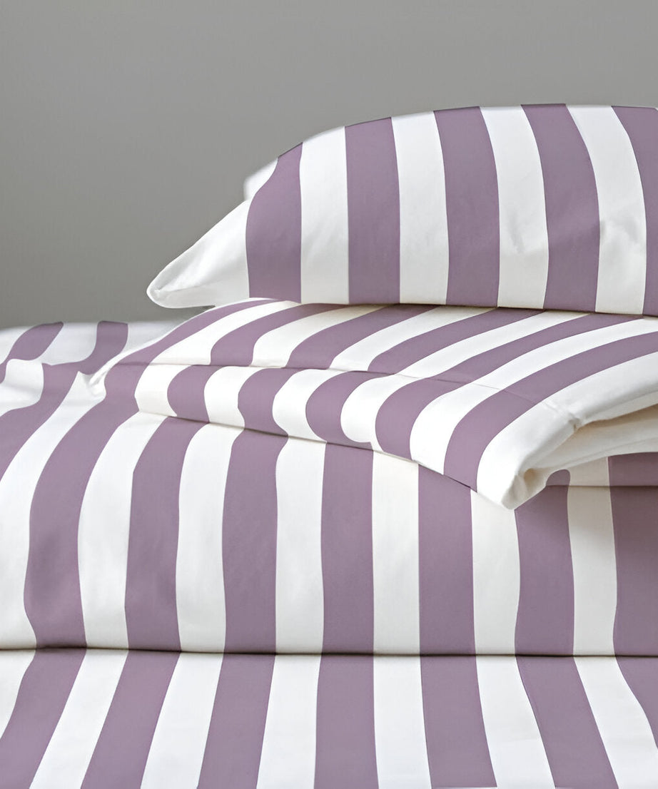 400TC Stripe Border Frame Cotton Sateen Duvet Cover Set