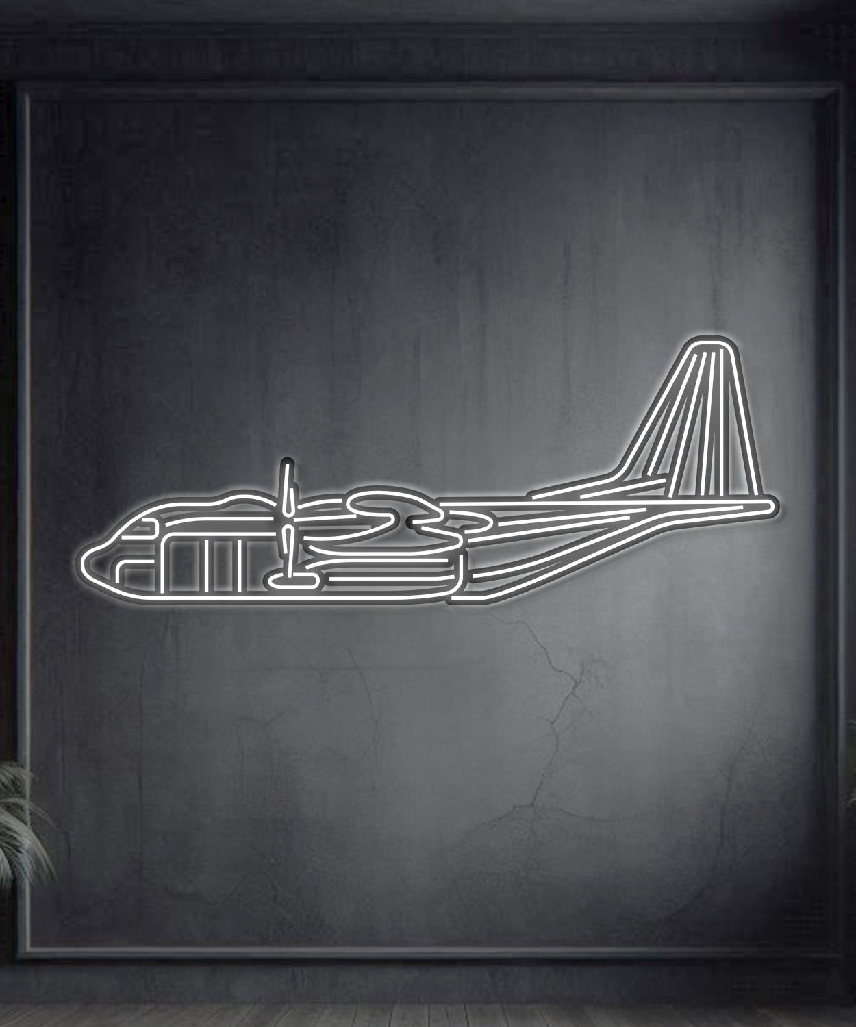 AC-130J Ghostrider Metall-Neon-Flugzeug Wandkunst - NCN0011