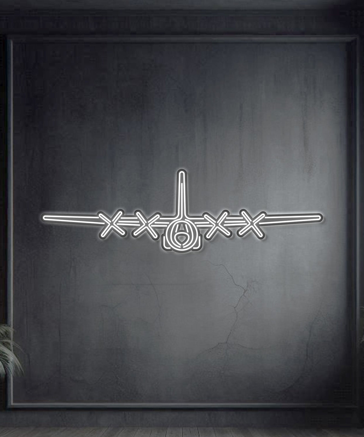 C-130H Hercules Metall-Neon-Wandkunst – NCN0020