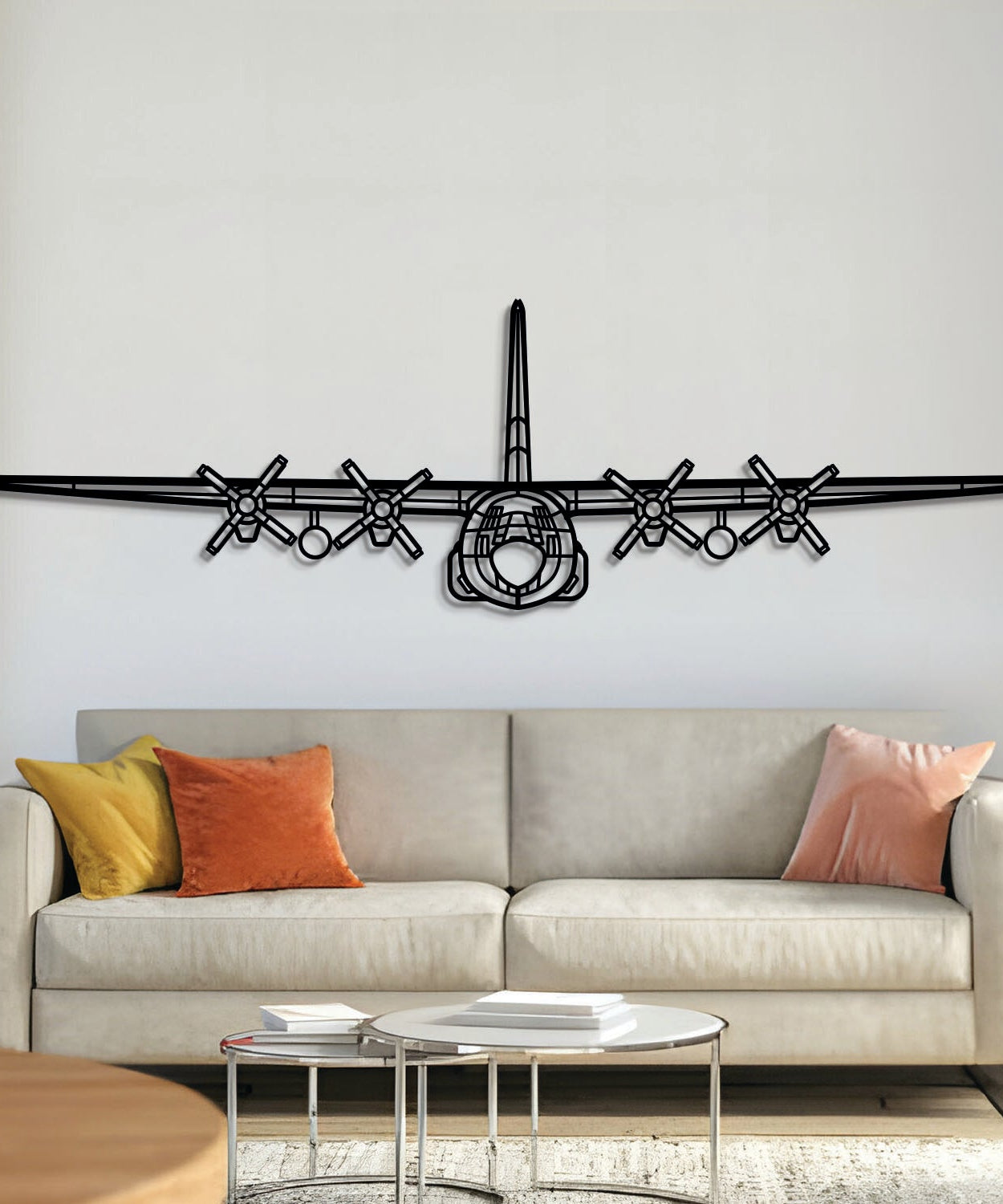 C-130H Hercules Front Metallflugzeug Wandkunst - NCP0040