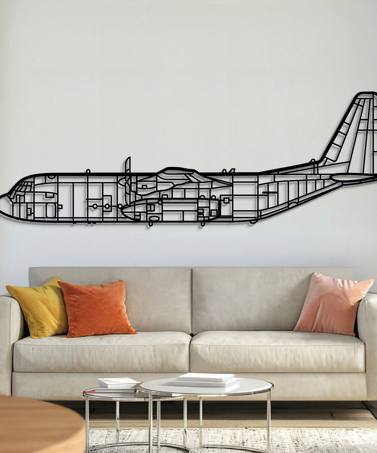 C-130 Metallflugzeug Wandkunst - NCP0039