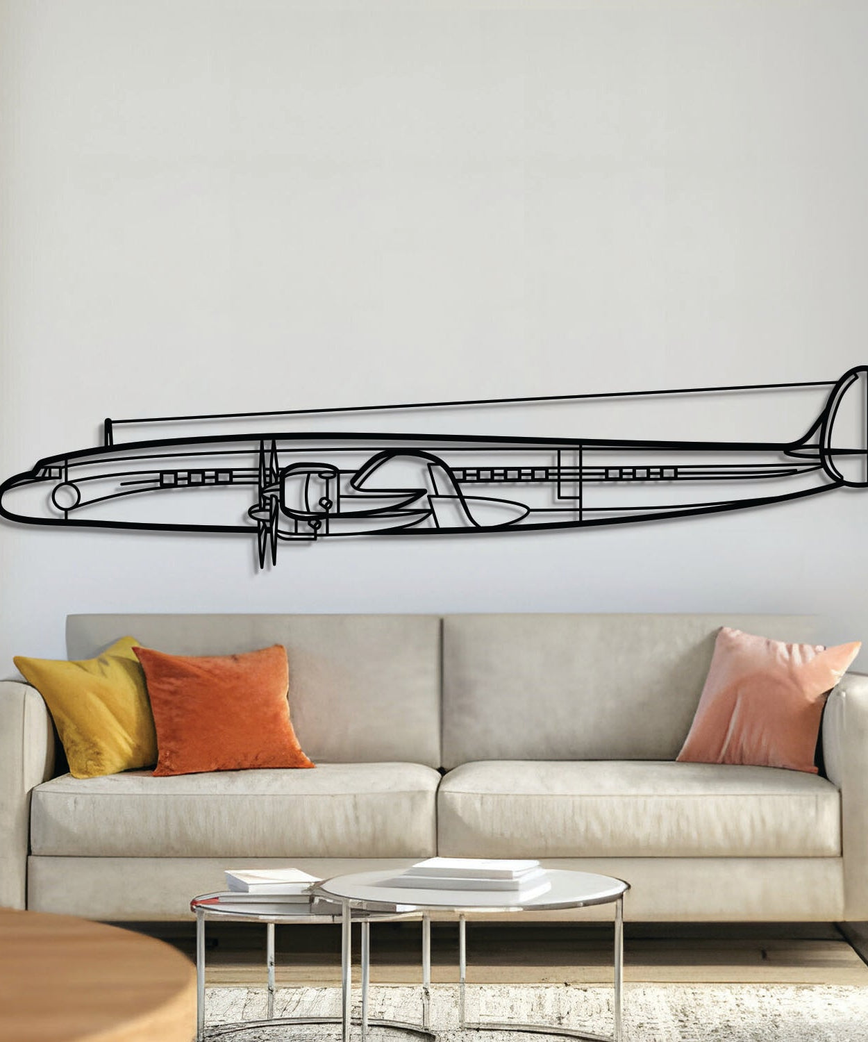 Wandkunst aus Metall „Constellation“-Flugzeug – NCP0320