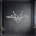 F-22 Raptor Angle Metal Neon Aircraft Wall Art - NCN0039