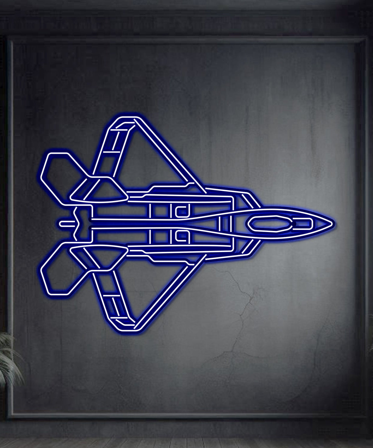 F-22 Raptor Top Metal Neon Flugzeug Wandkunst - NCN0040