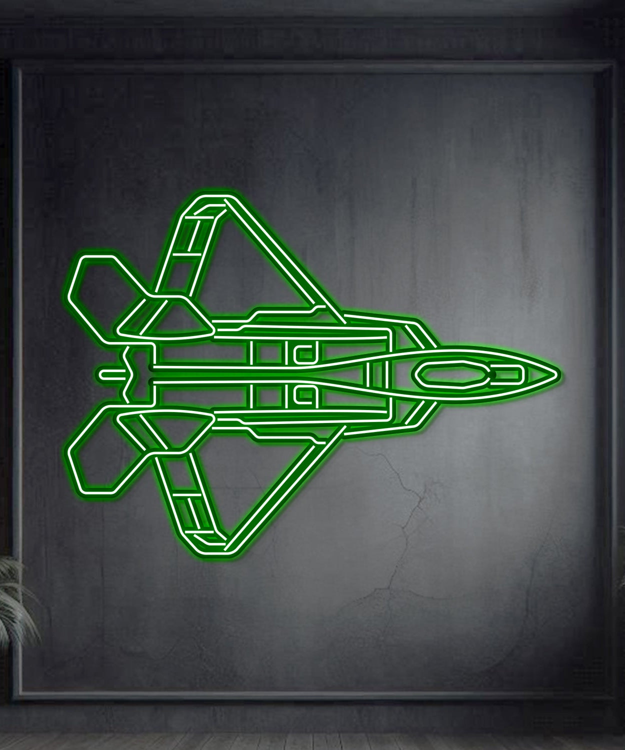 F-22 Raptor Top Metal Neon Flugzeug Wandkunst - NCN0040