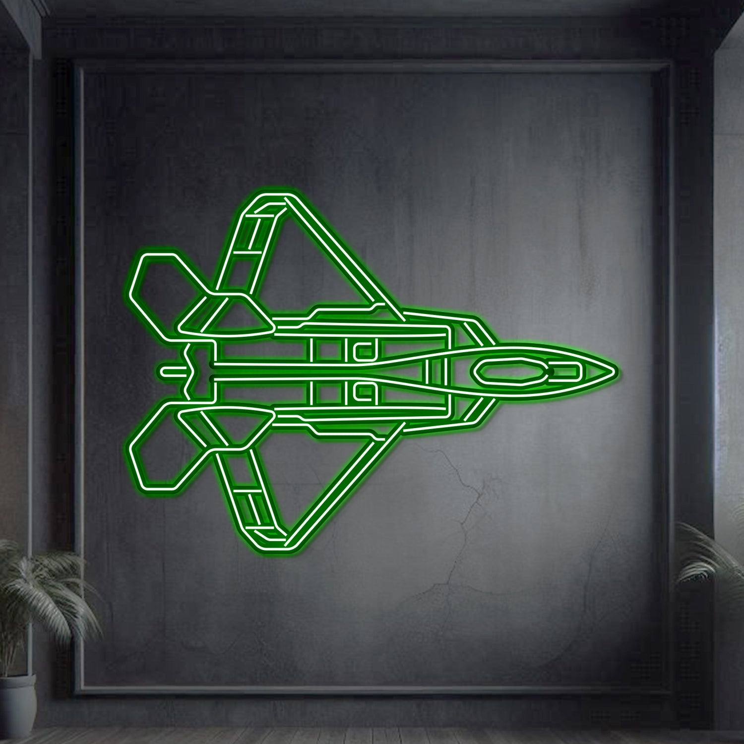 F-22 Raptor Top Metal Neon Flugzeug Wandkunst - NCN0040