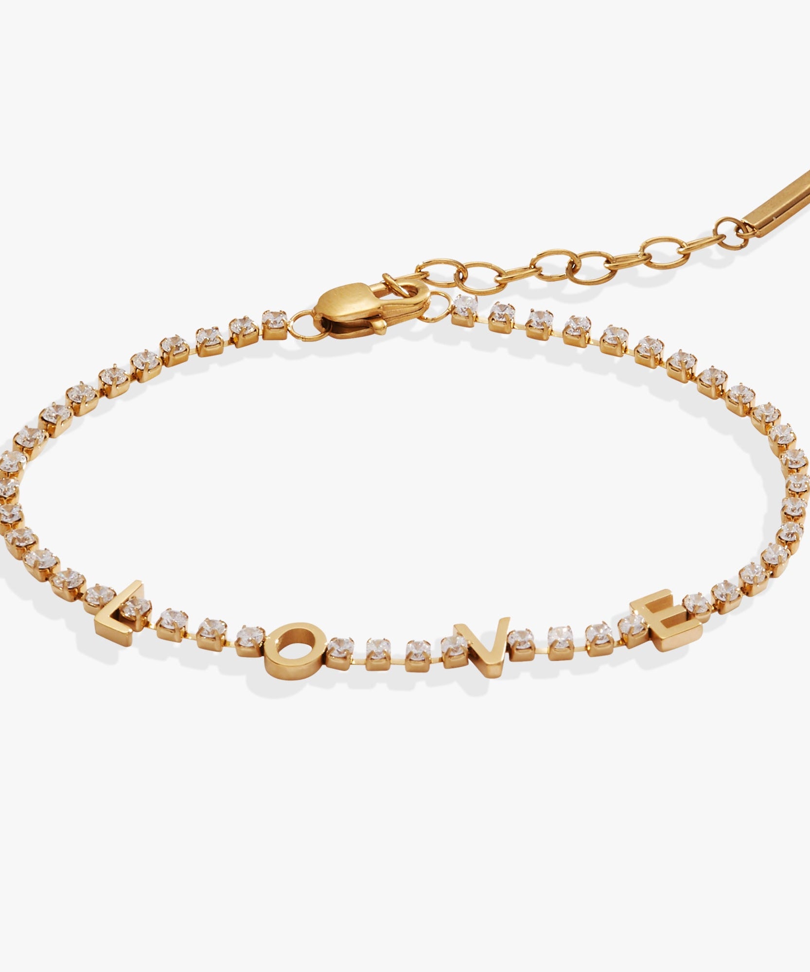 “Love” Crystal Tennis Bracelet