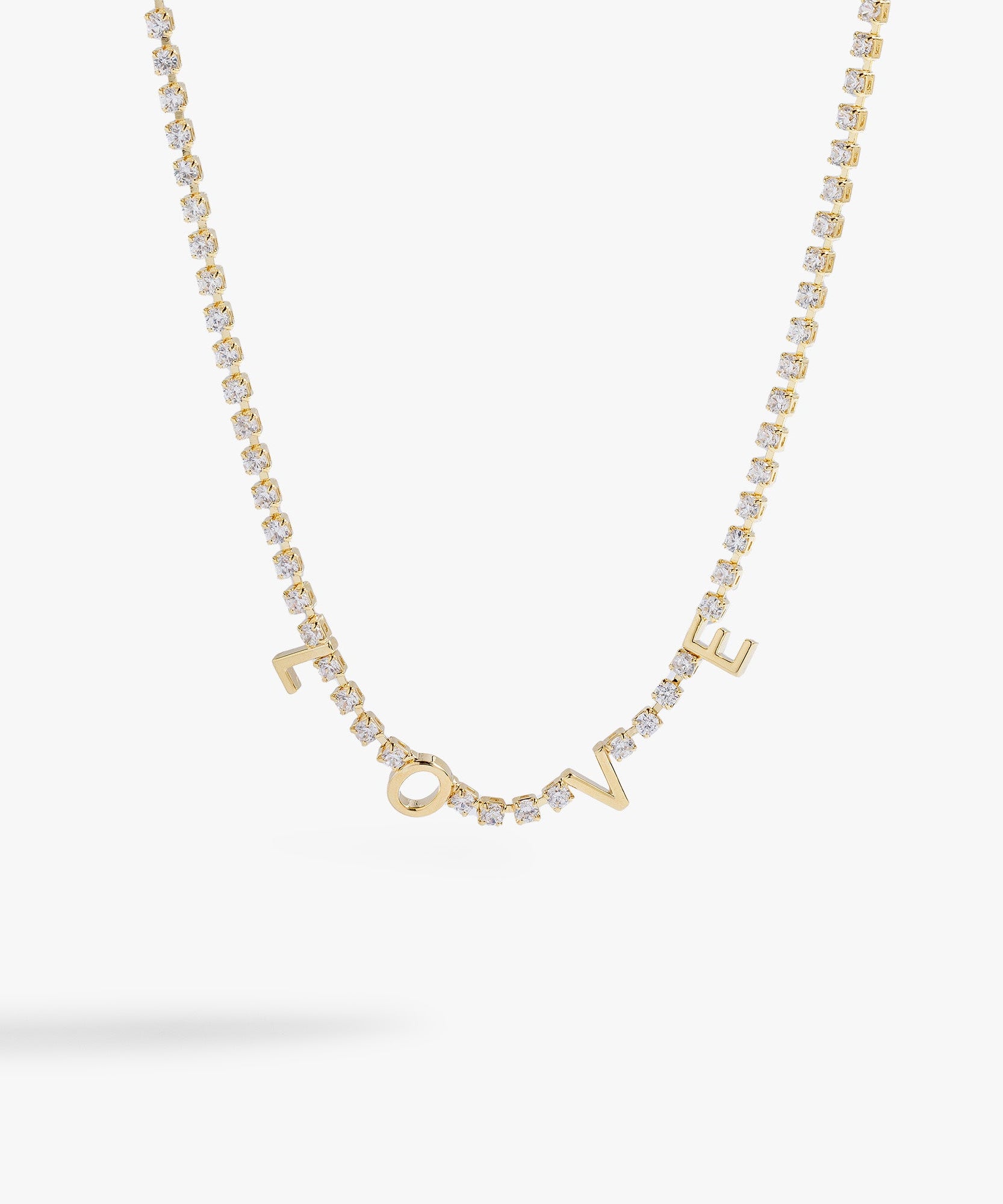 "Love" Crystal Tennis Necklace