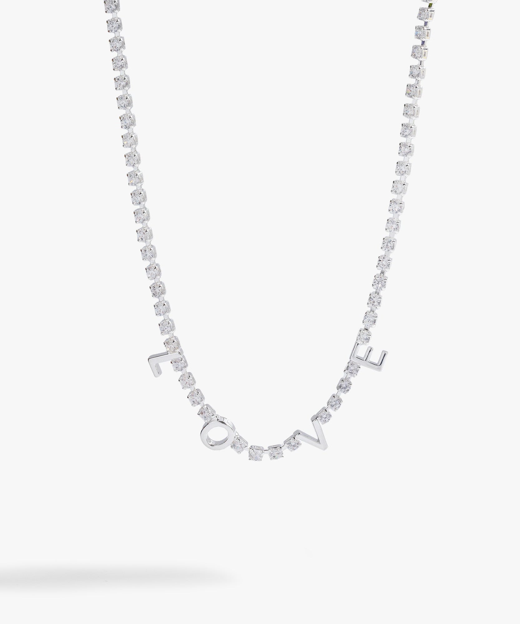 "Love" Crystal Tennis Necklace
