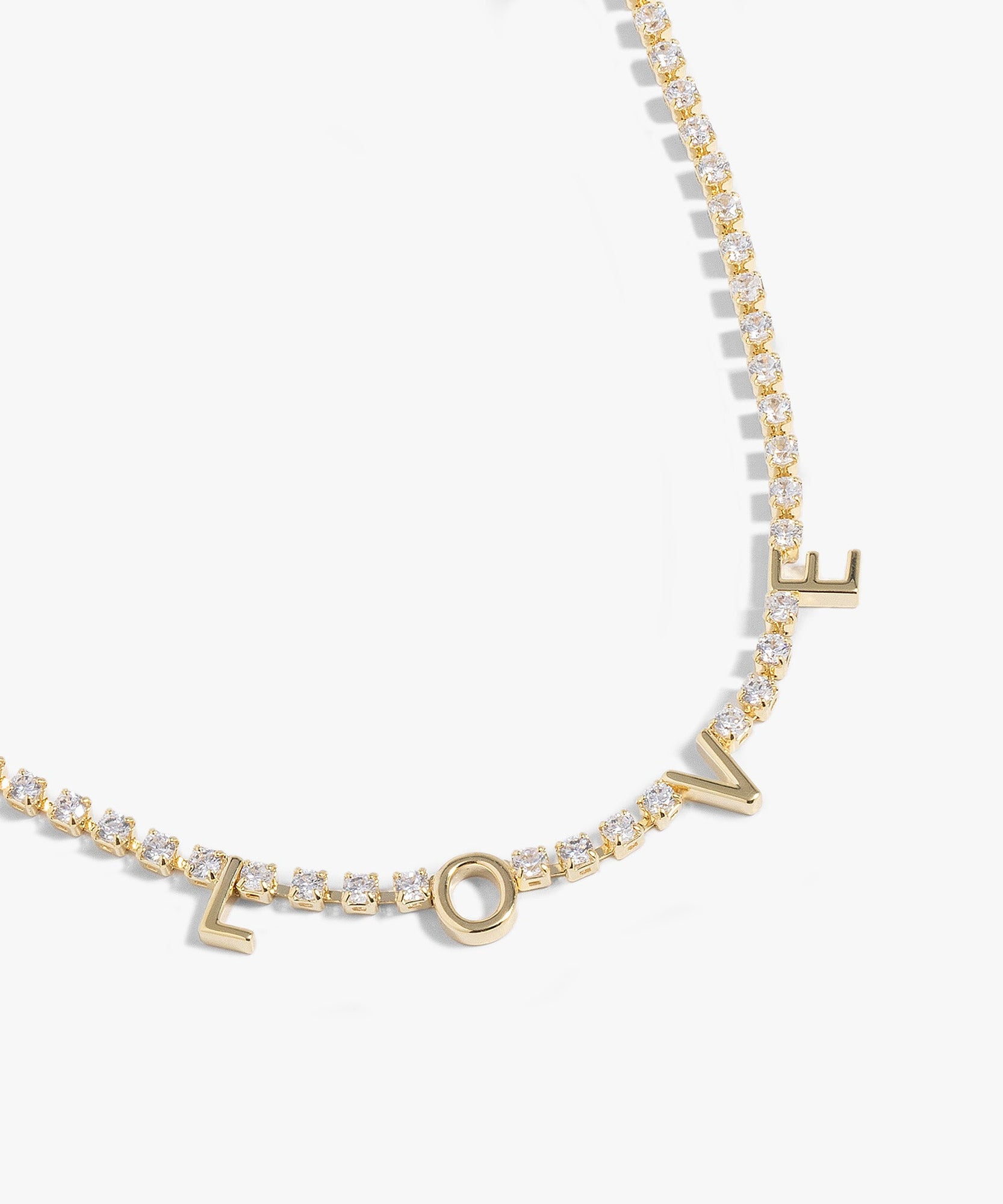"Love" Crystal Tennis Necklace