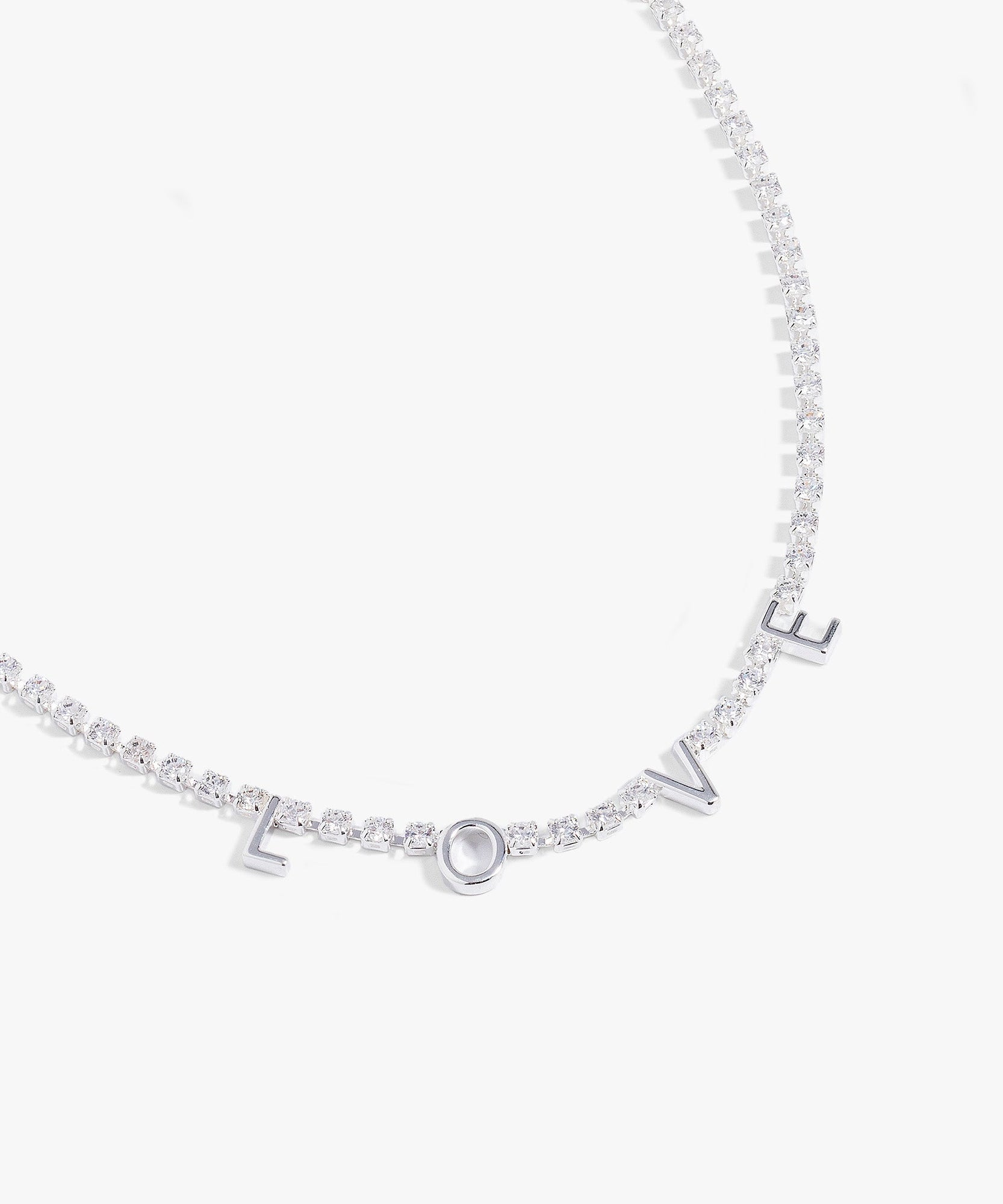 "Love" Crystal Tennis Necklace