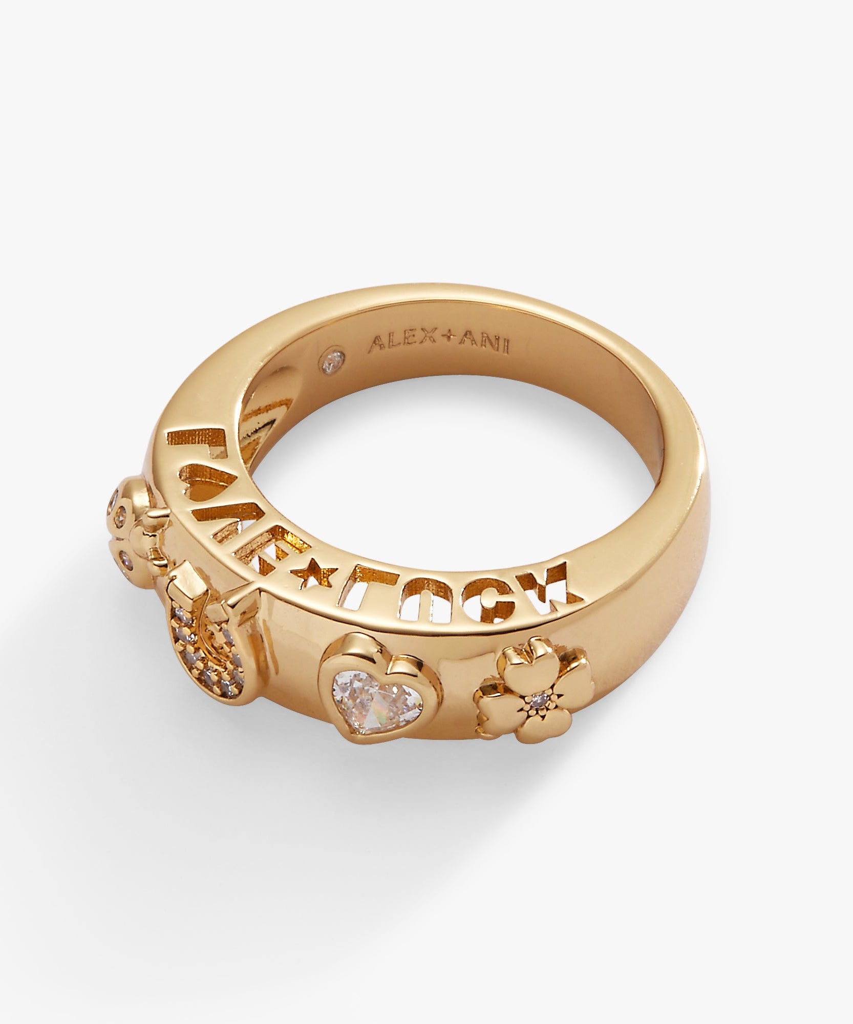Love and Luck Open Domed Ring