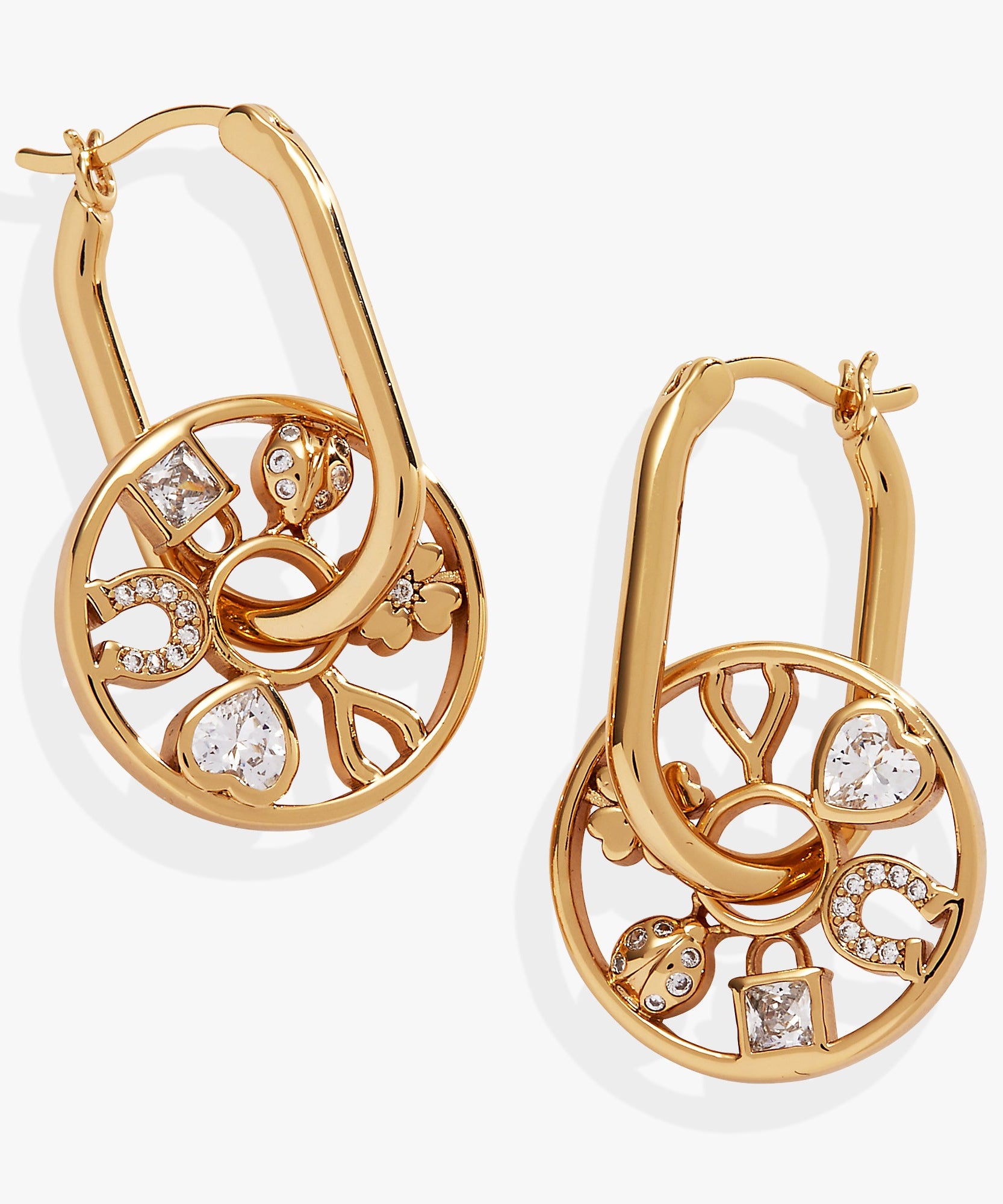 Love and Luck Wheel Hoop Earrings