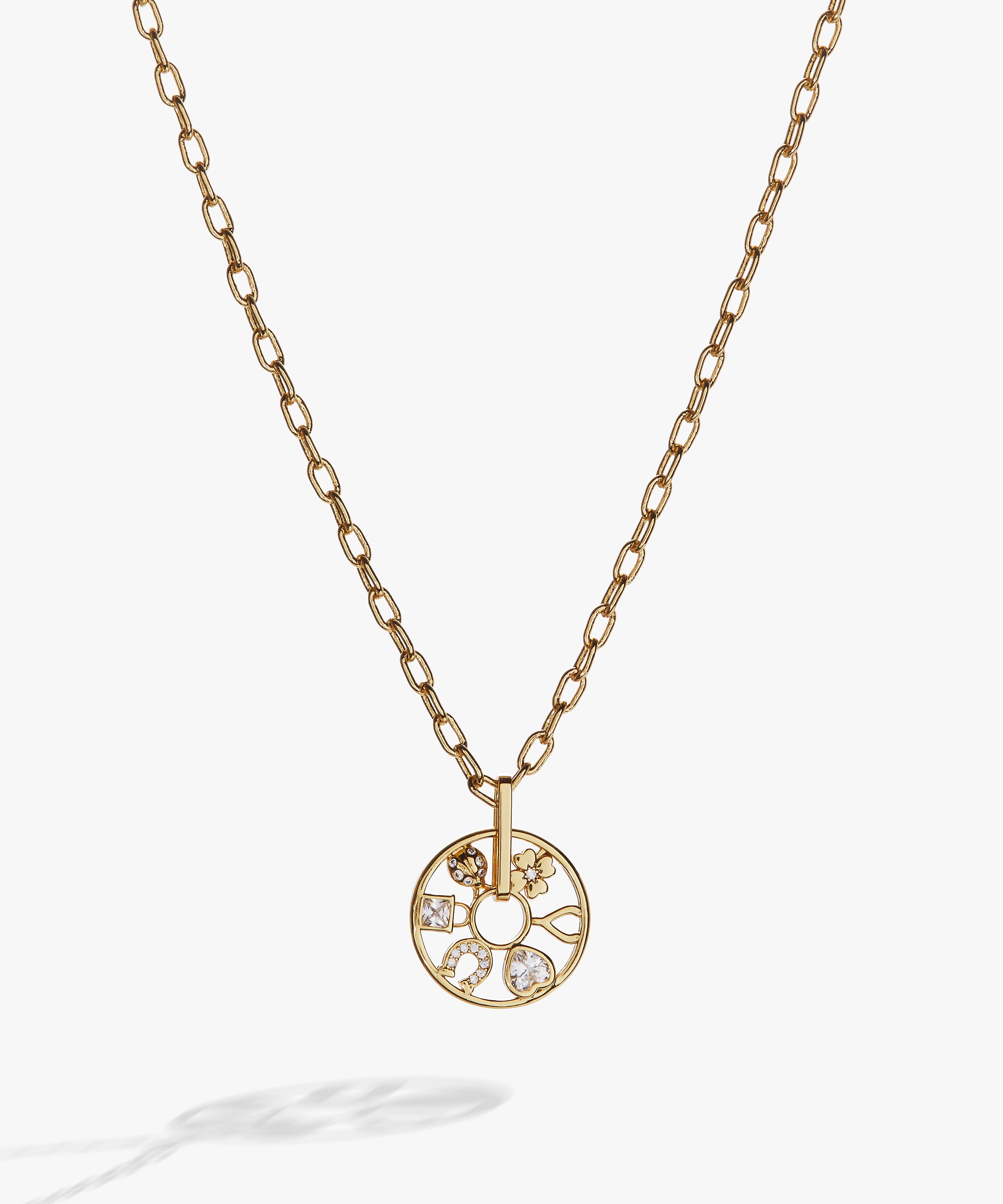 Love and Luck Wheel Charm Necklace