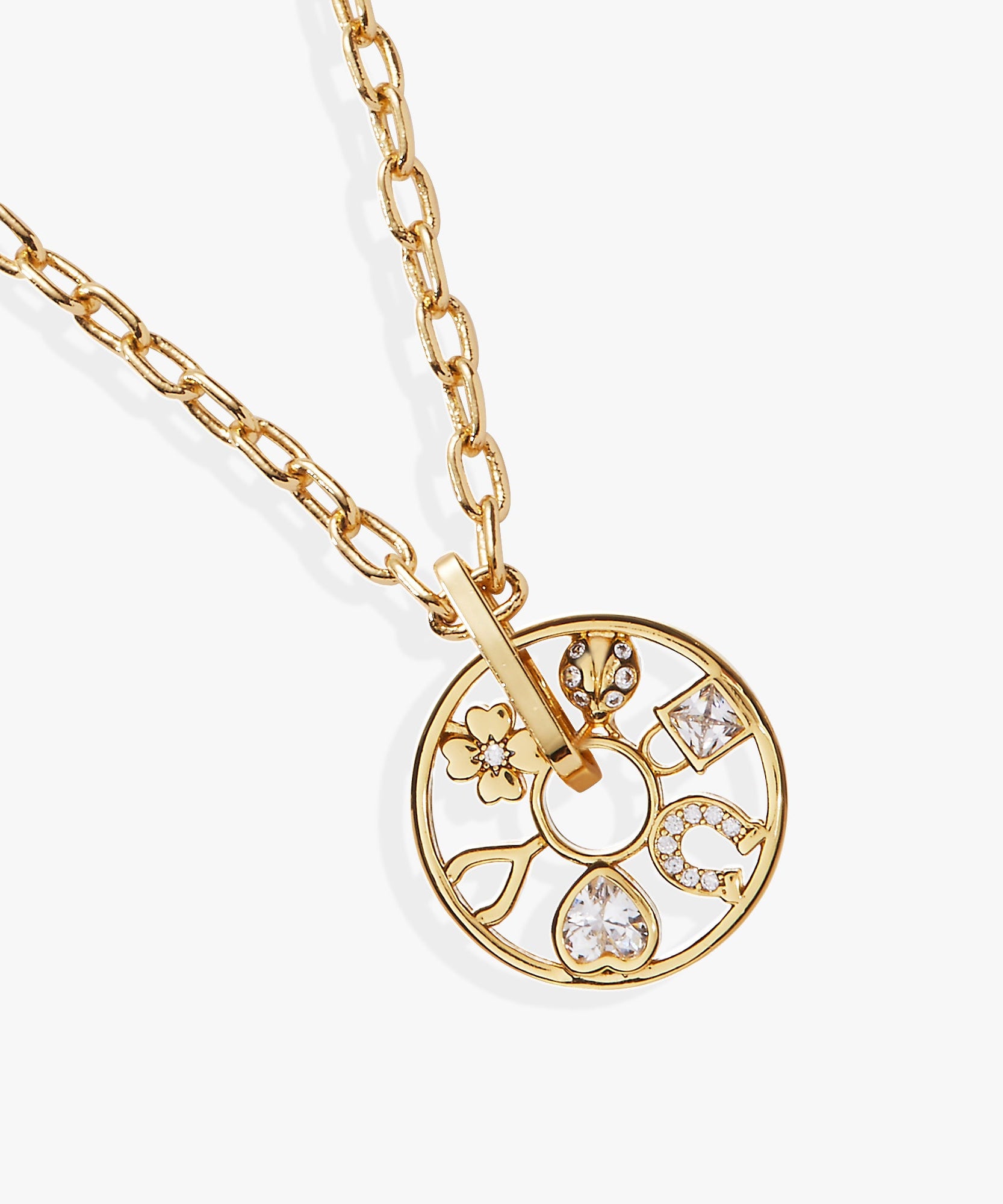 Love and Luck Wheel Charm Necklace
