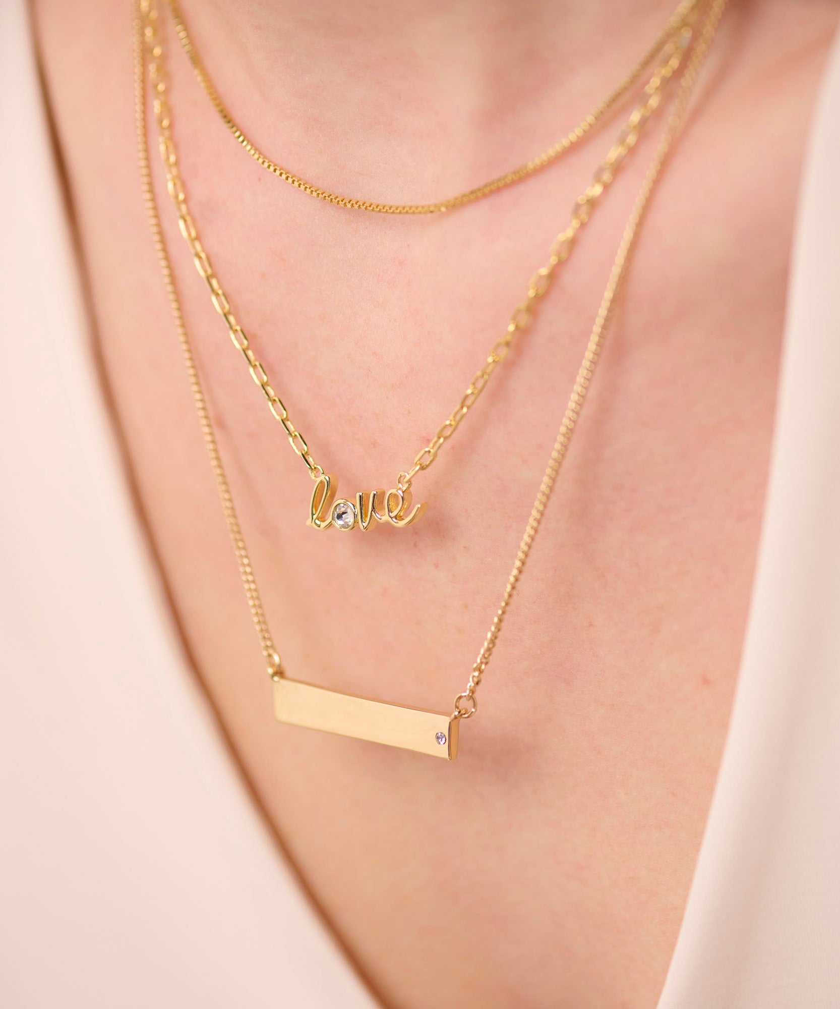 Bar Necklace with Crystal Accent