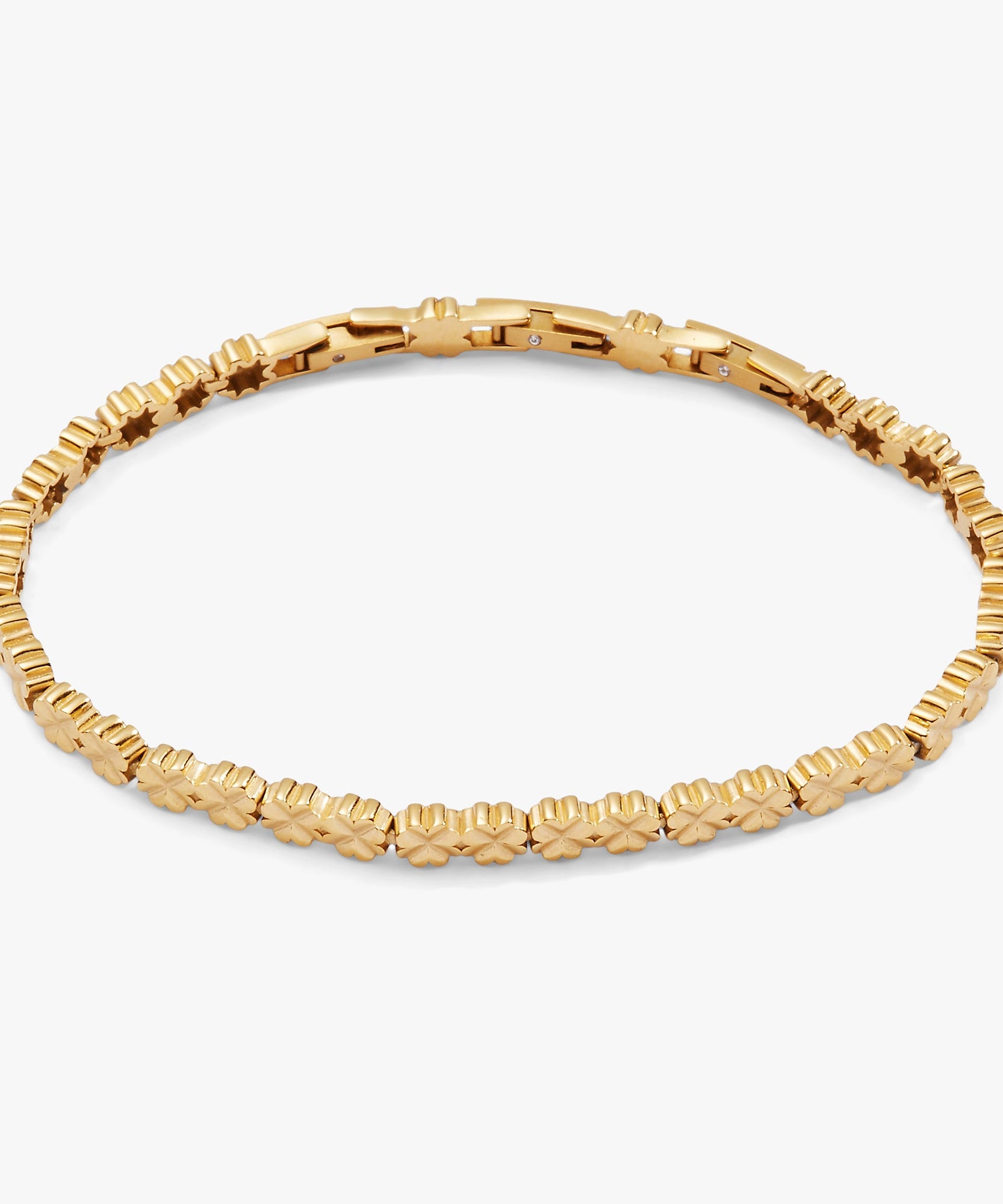 Lucky Clover Charm Tennis Bracelet