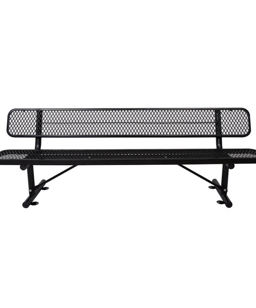8FT Heavy-Duty Steel Bench With Backrest And Thermoplastic Coating (SAK23567)
