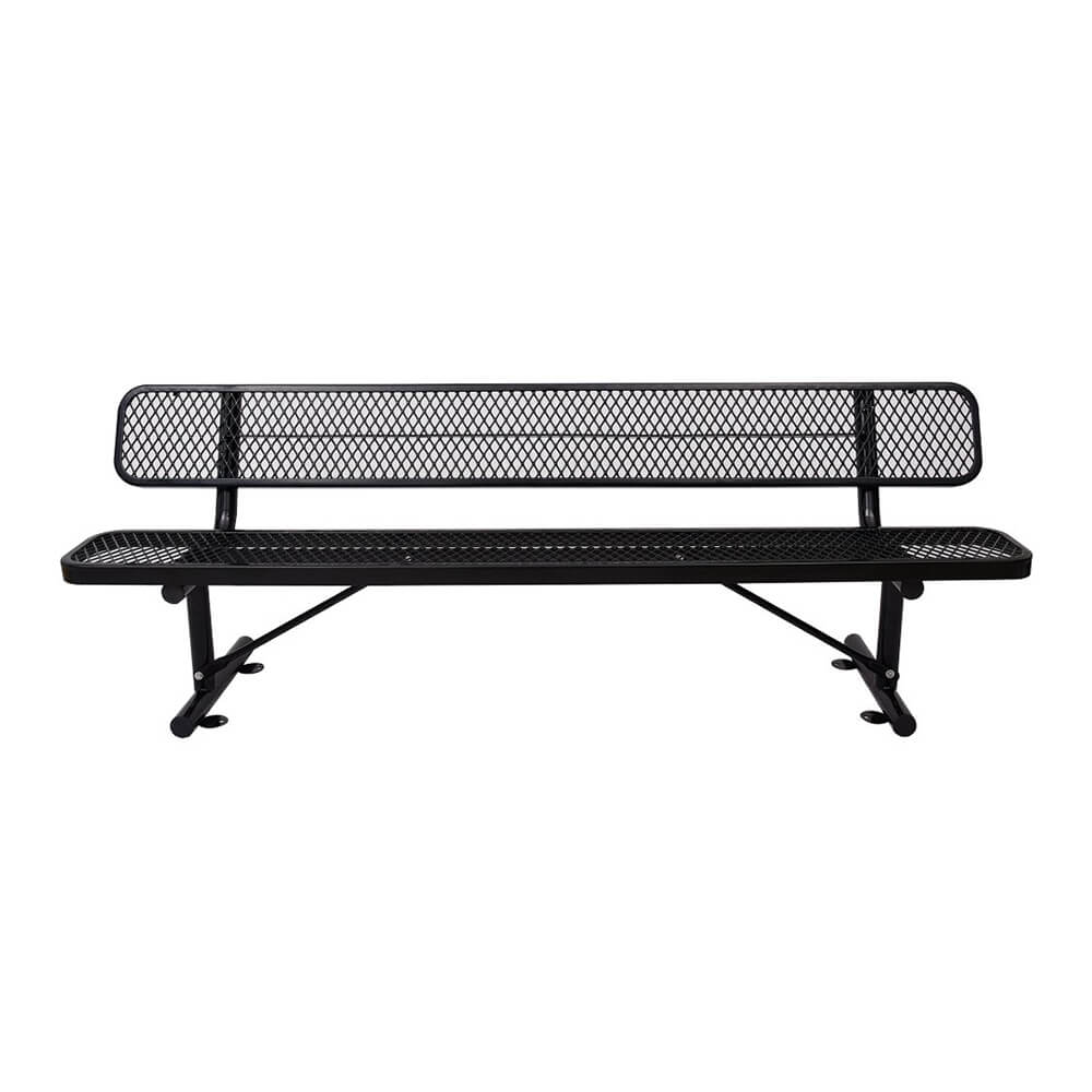 8FT Heavy-Duty Steel Bench With Backrest And Thermoplastic Coating (SAK23567)