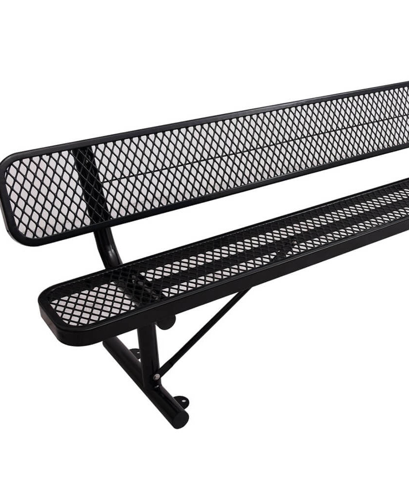 8FT Heavy-Duty Steel Bench With Backrest And Thermoplastic Coating (SAK23567)