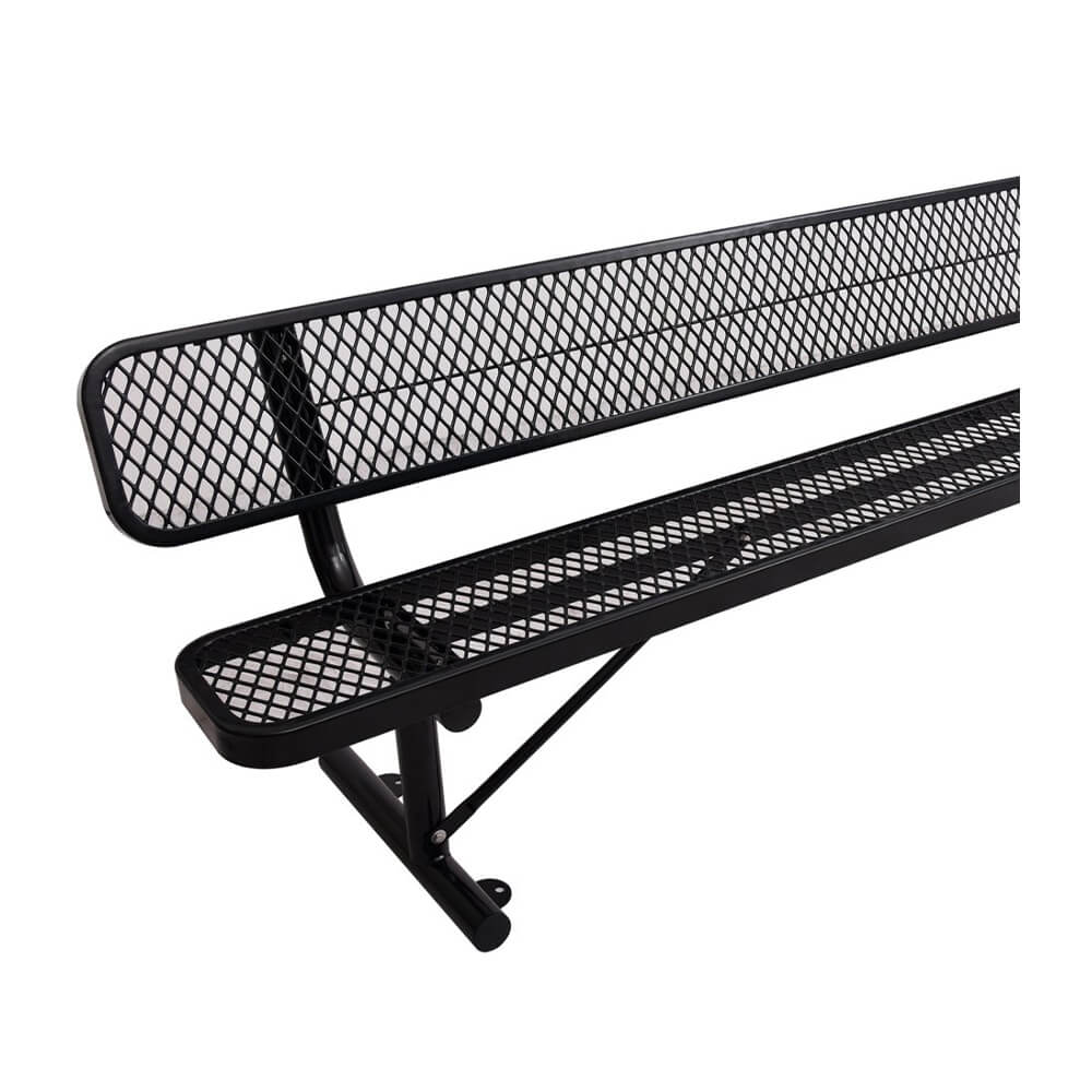 8FT Heavy-Duty Steel Bench With Backrest And Thermoplastic Coating (SAK23567)