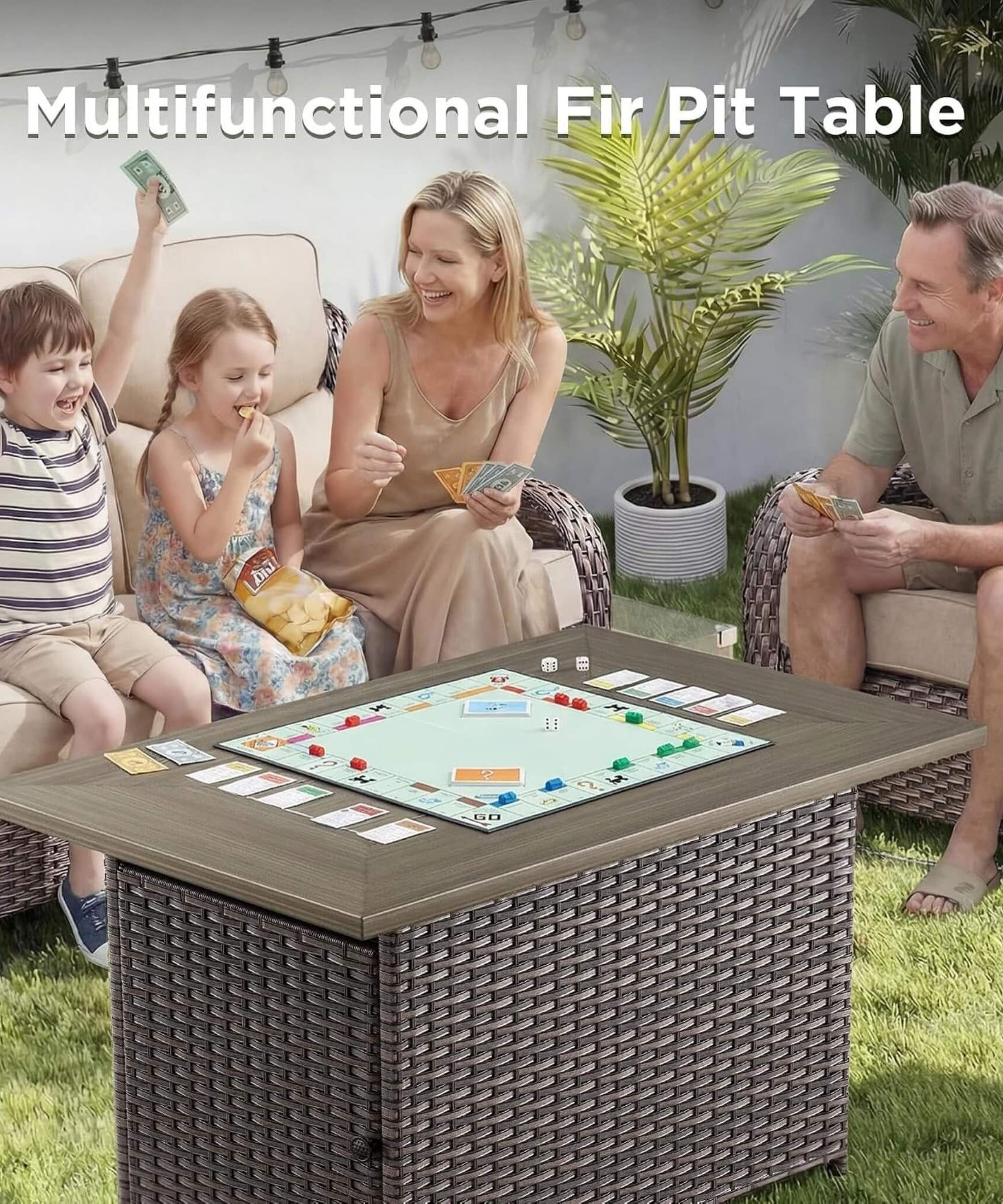 Alora Luxury 10-Piece All-Weather Outdoor Patio Furniture Set With Fire Pit Table (SAK39281)