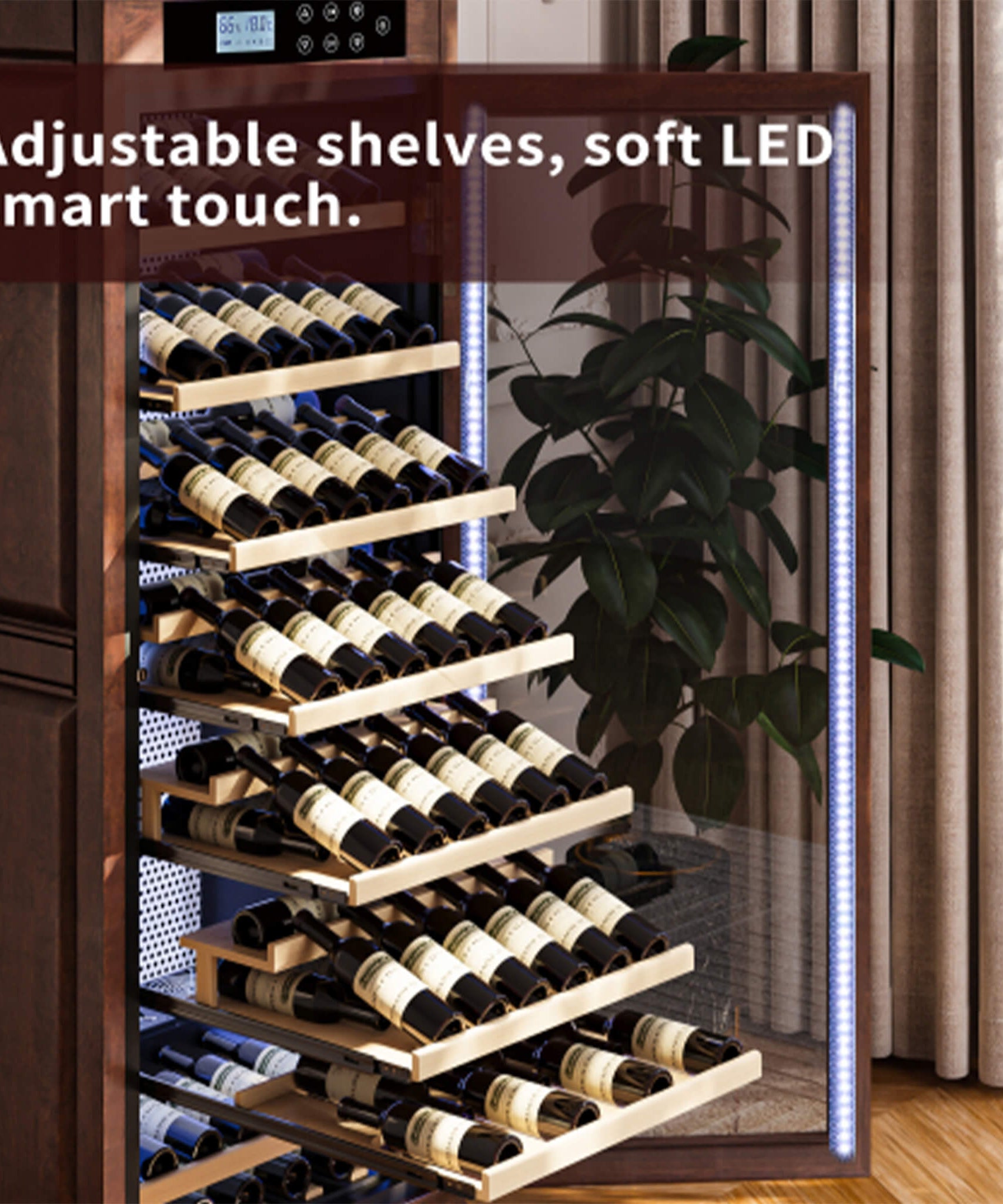 Nuvia 102-Bottle 10.6 Cu.Ft Wine Cooler Cabinet With LED Lighting And Temperature Control (SAK69027)