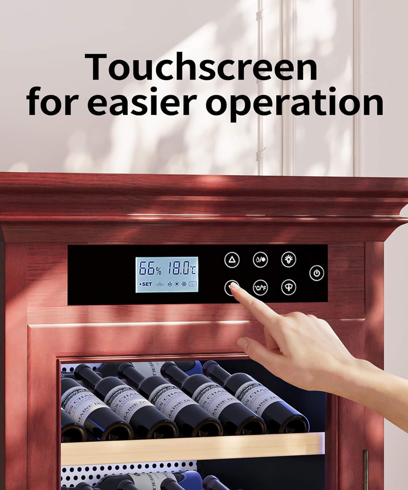 Nuvia 102-Bottle 10.6 Cu.Ft Wine Cooler Cabinet With LED Lighting And Temperature Control (SAK69027)