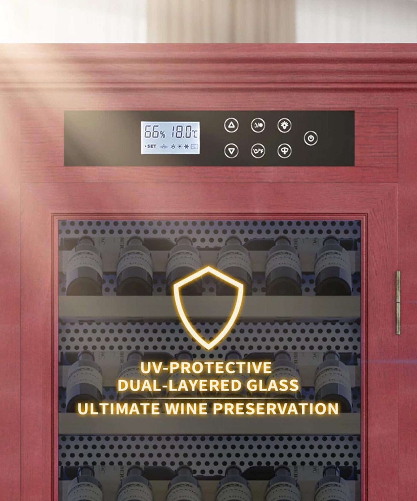 Nuvia 102-Bottle 10.6 Cu.Ft Wine Cooler Cabinet With LED Lighting And Temperature Control (SAK69027)