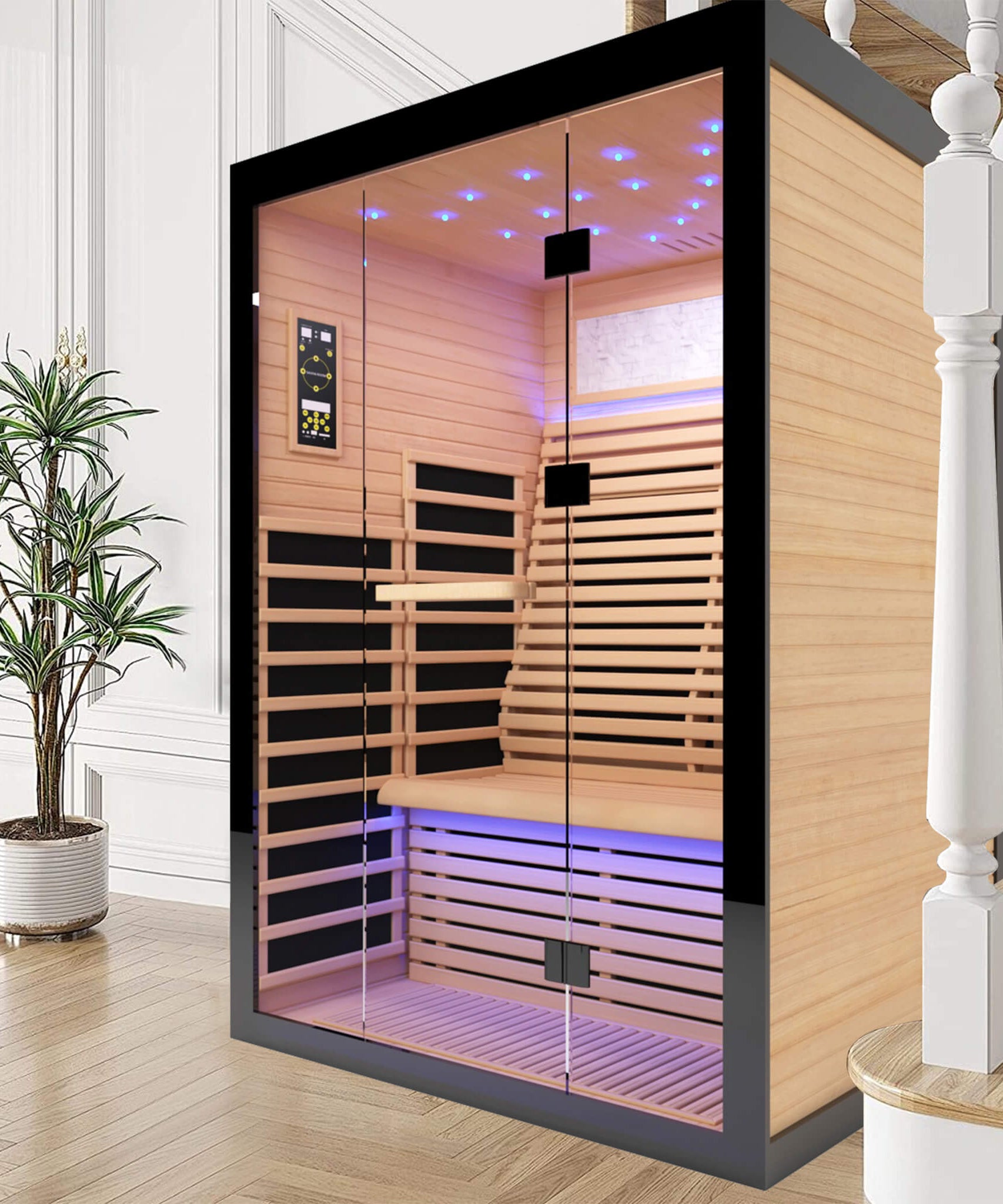 Thermora Flux Luxury 2-Person Canadian Hemlock Wood Far Infrared Home Sauna (SAK02184)