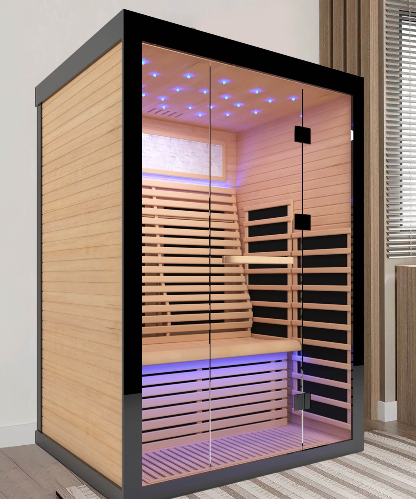 Thermora Flux Luxury 2-Person Canadian Hemlock Wood Far Infrared Home Sauna (SAK02184)