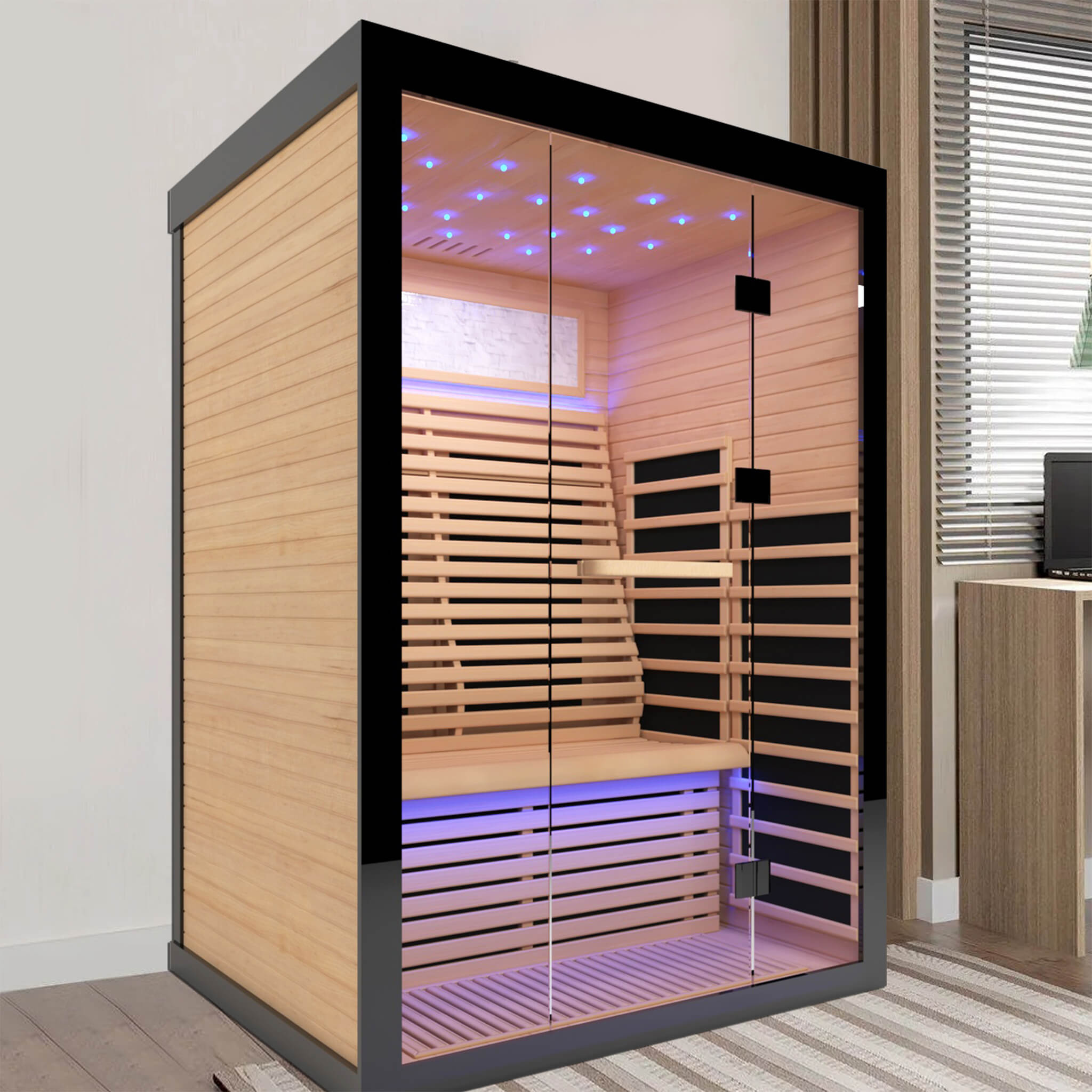 Thermora Flux Luxury 2-Person Canadian Hemlock Wood Far Infrared Home Sauna (SAK02184)