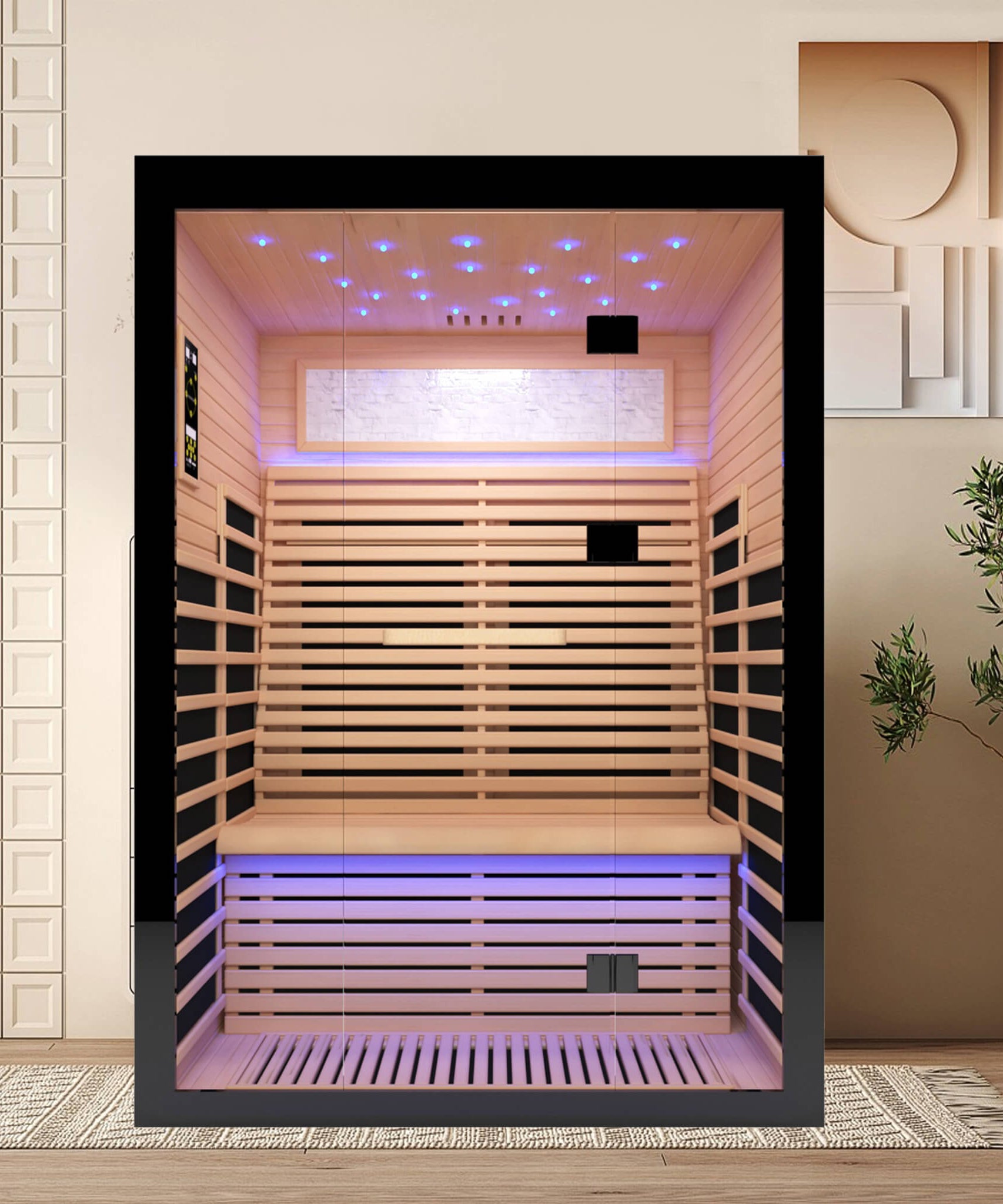 Thermora Flux Luxury 2-Person Canadian Hemlock Wood Far Infrared Home Sauna (SAK02184)