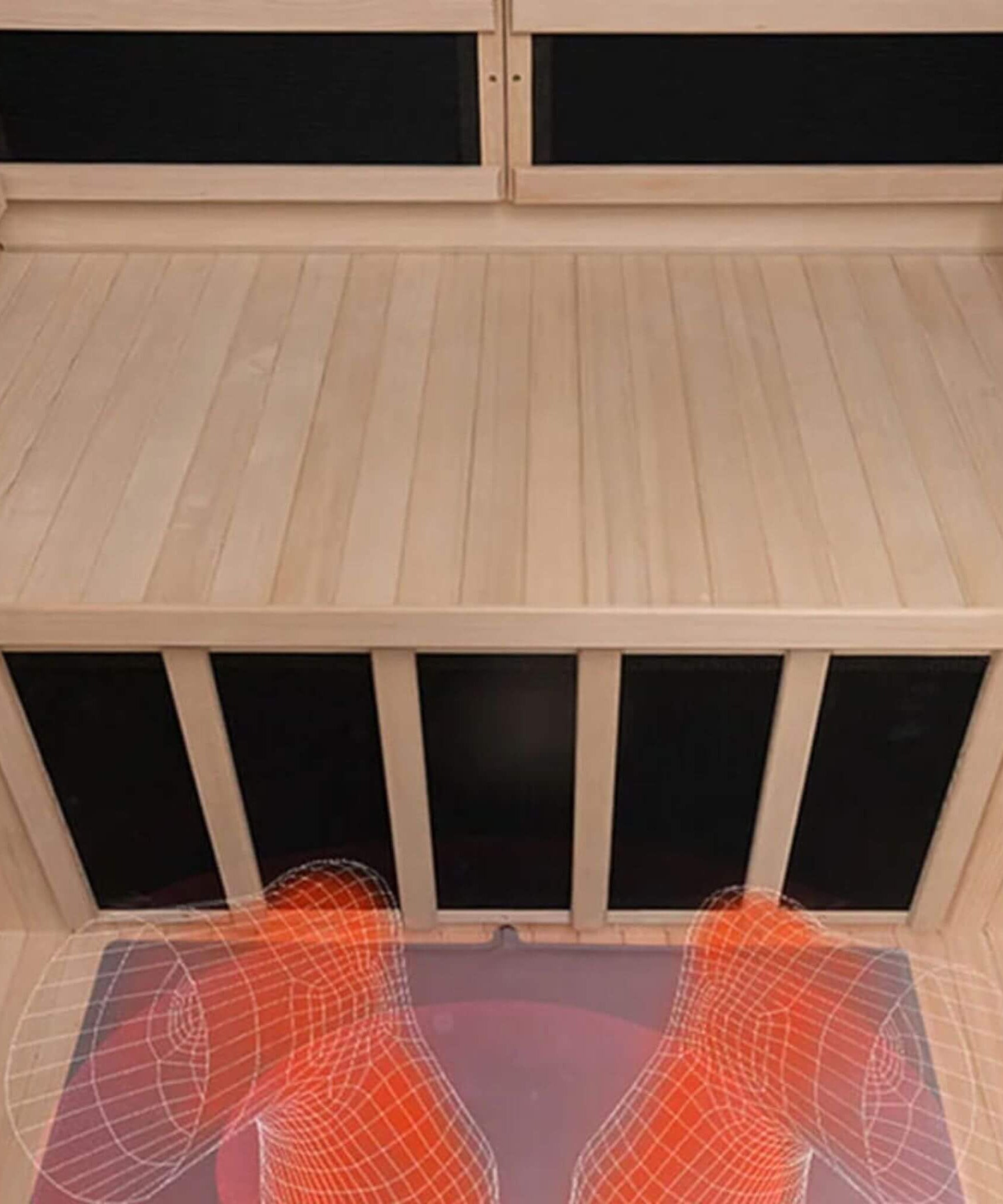 Thermora Ivara Luxury 2-Person Hemlock Wood FAR Infrared Sauna Room W/ Glass Door, 1750W (SAK81525)