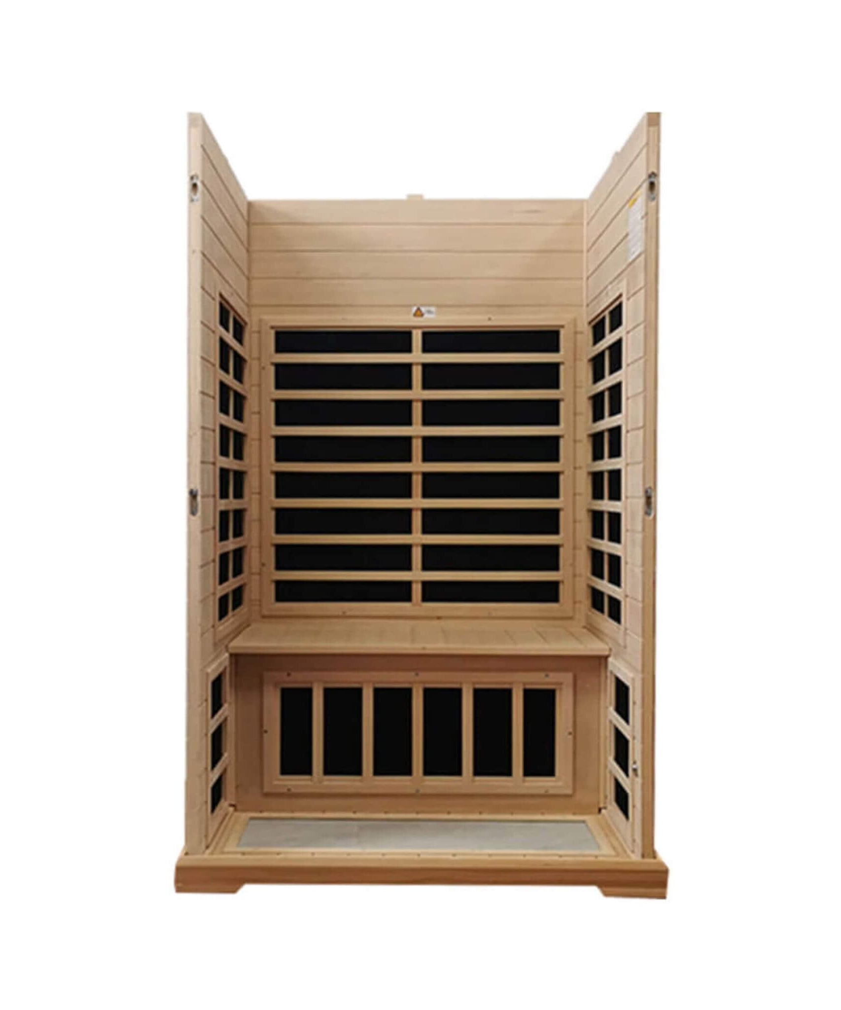Thermora Ivara Luxury 2-Person Hemlock Wood FAR Infrared Sauna Room W/ Glass Door, 1750W (SAK81525)
