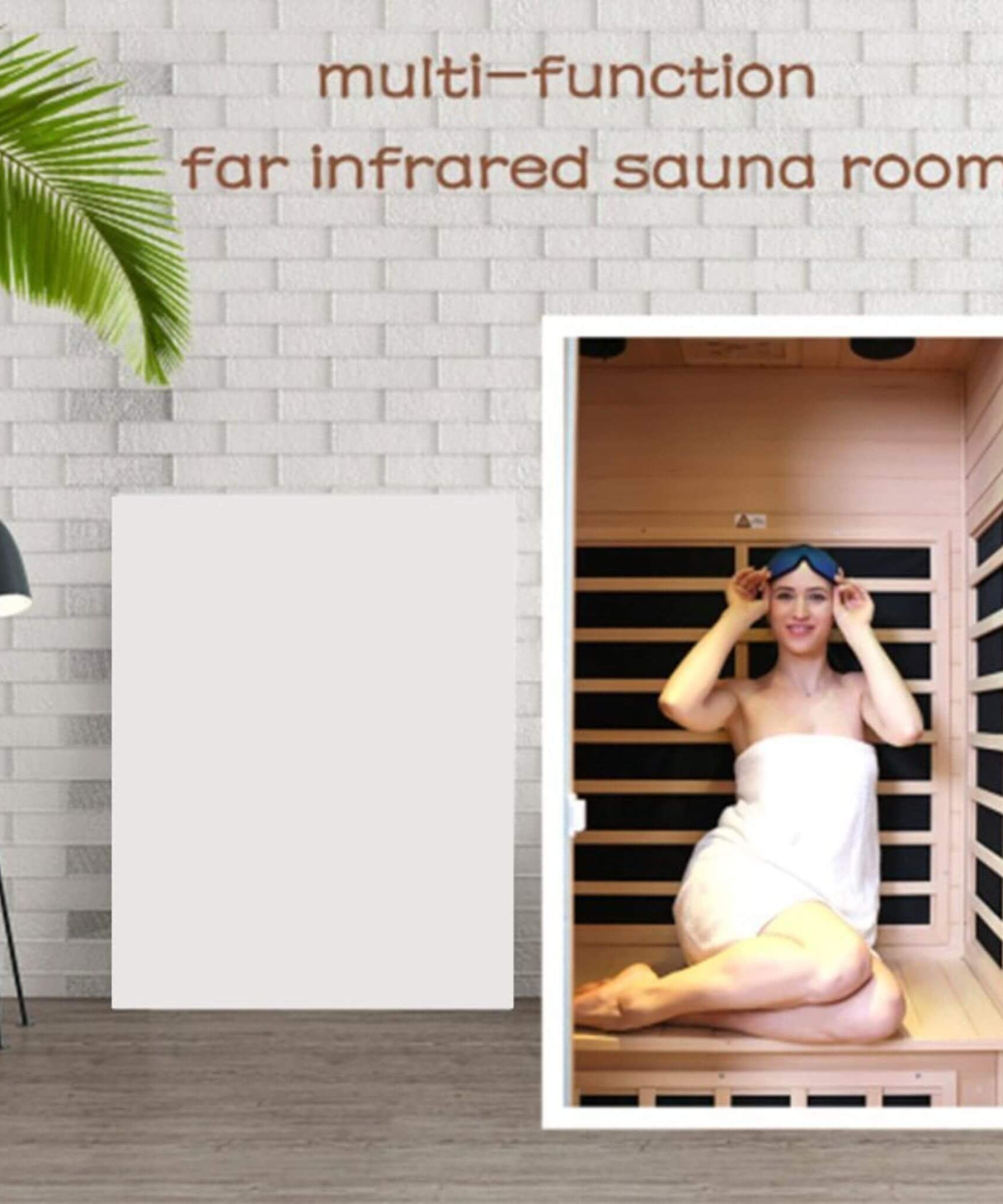 Thermora Ivara Luxury 2-Person Hemlock Wood FAR Infrared Sauna Room W/ Glass Door, 1750W (SAK81525)