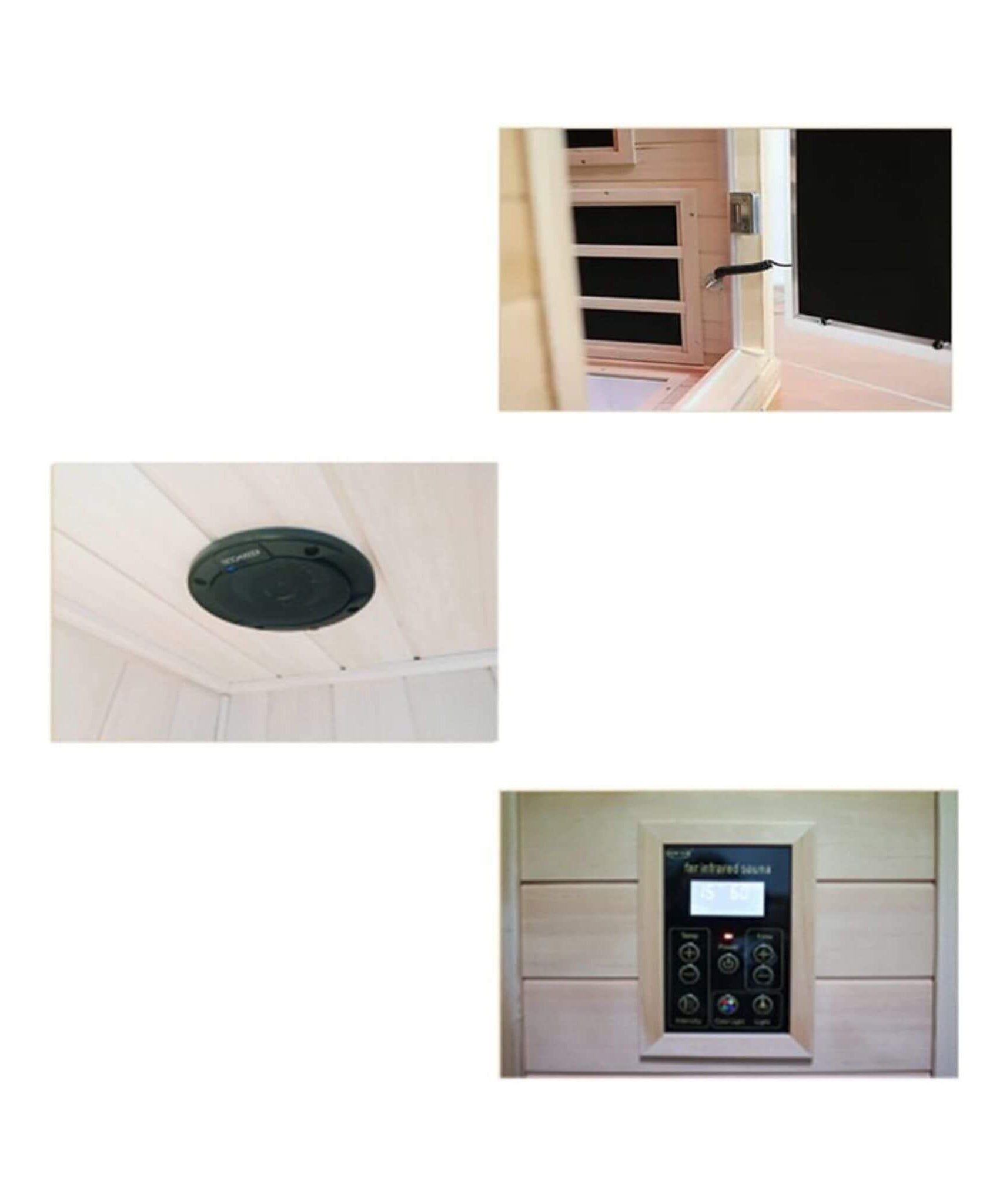 Thermora Ivara Luxury 2-Person Hemlock Wood FAR Infrared Sauna Room W/ Glass Door, 1750W (SAK81525)
