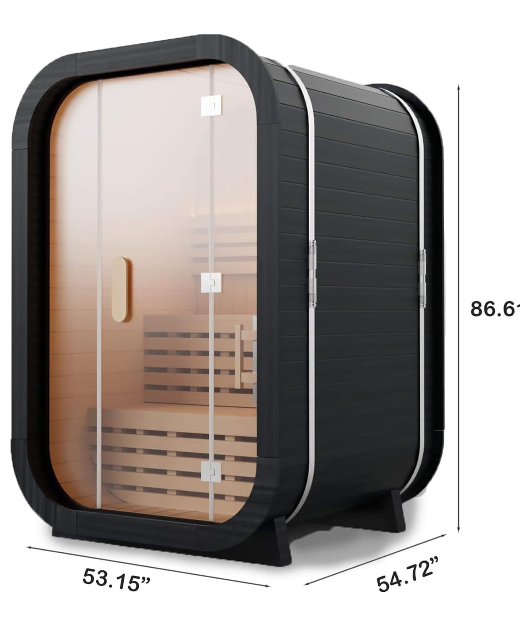 Thermora Lund Luxury 2-Person Outdoor Spruce Wood Cube Sauna Kit With 4.5KW Electric Stove (SAK74290)