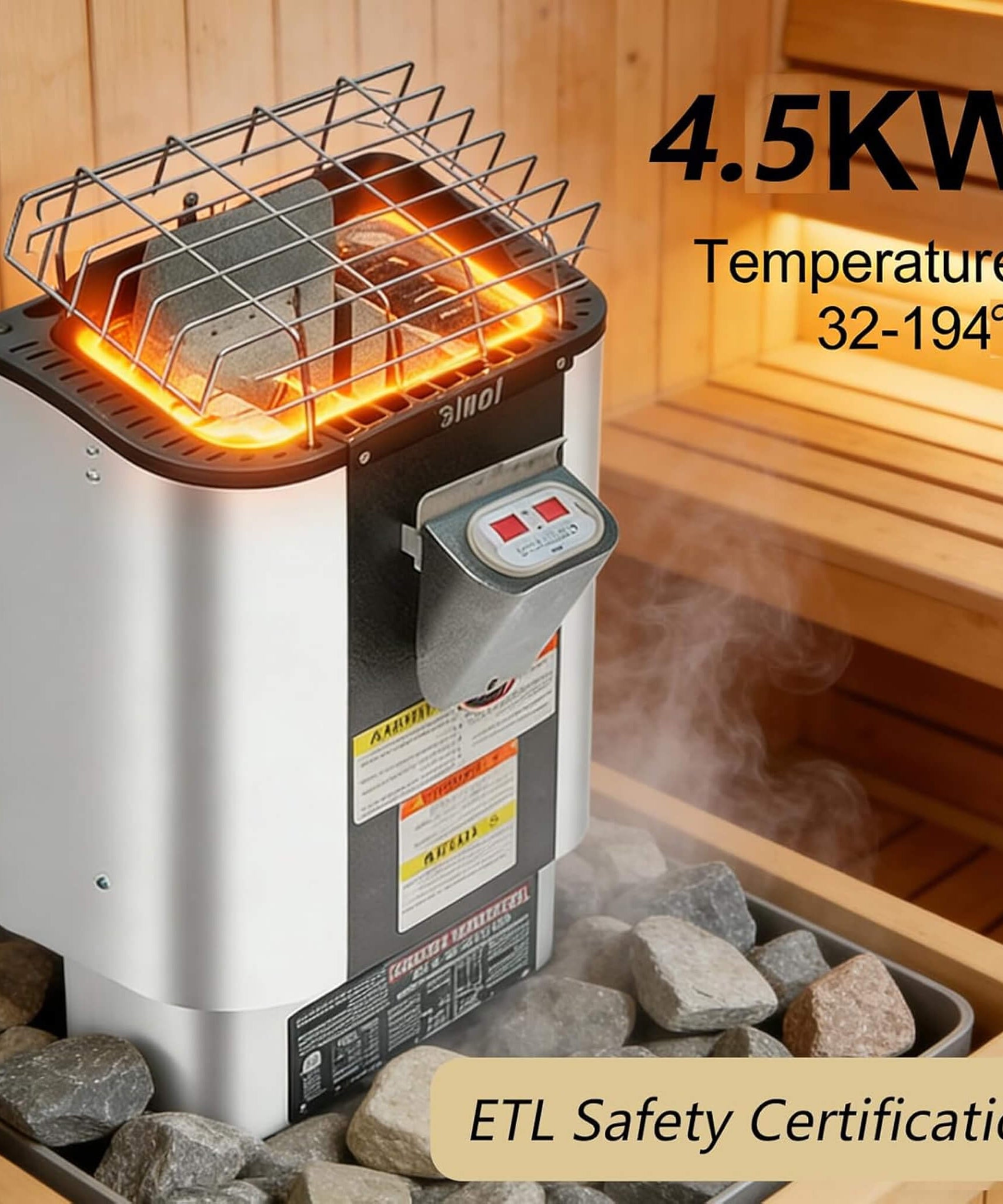 Thermora Lund Luxury 2-Person Outdoor Spruce Wood Cube Sauna Kit With 4.5KW Electric Stove (SAK74290)