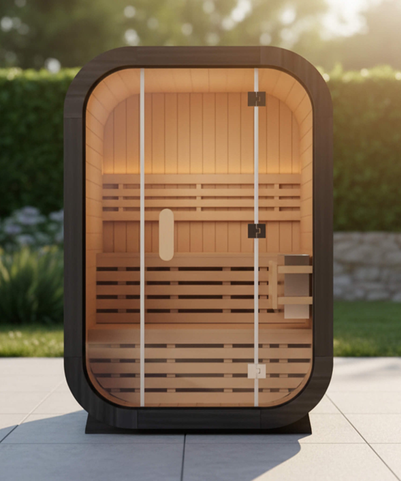 Thermora Lund Luxury 2-Person Outdoor Spruce Wood Cube Sauna Kit With 4.5KW Electric Stove (SAK74290)
