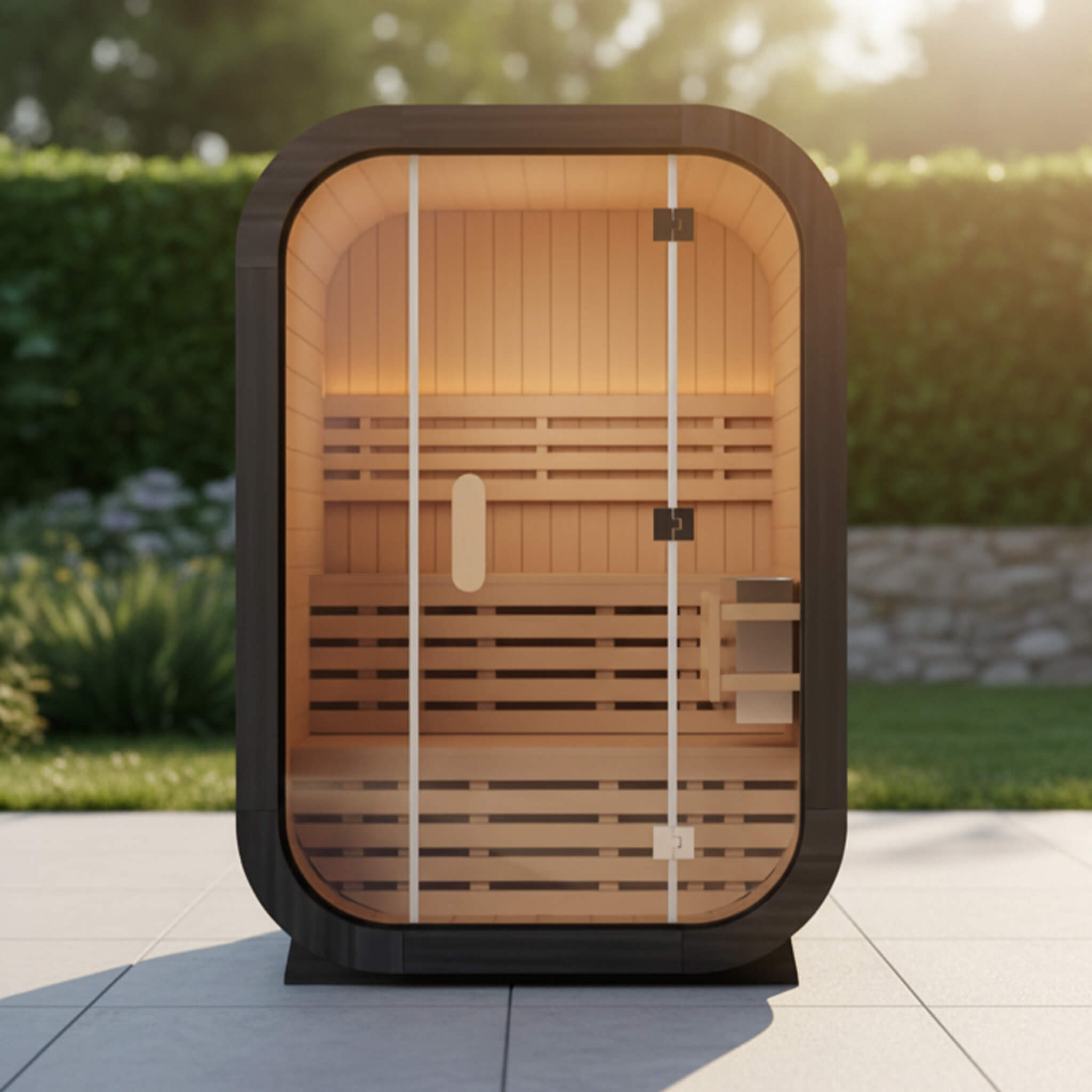 Thermora Lund Luxury 2-Person Outdoor Spruce Wood Cube Sauna Kit With 4.5KW Electric Stove (SAK74290)