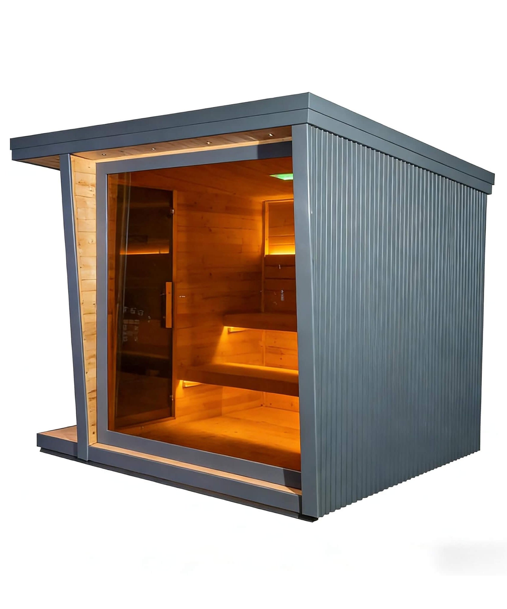 Thermora Noir Luxury 6-Person Outdoor Traditional Steam Sauna With 6KW 220V Sauna Heater And Stones (SAK39275)