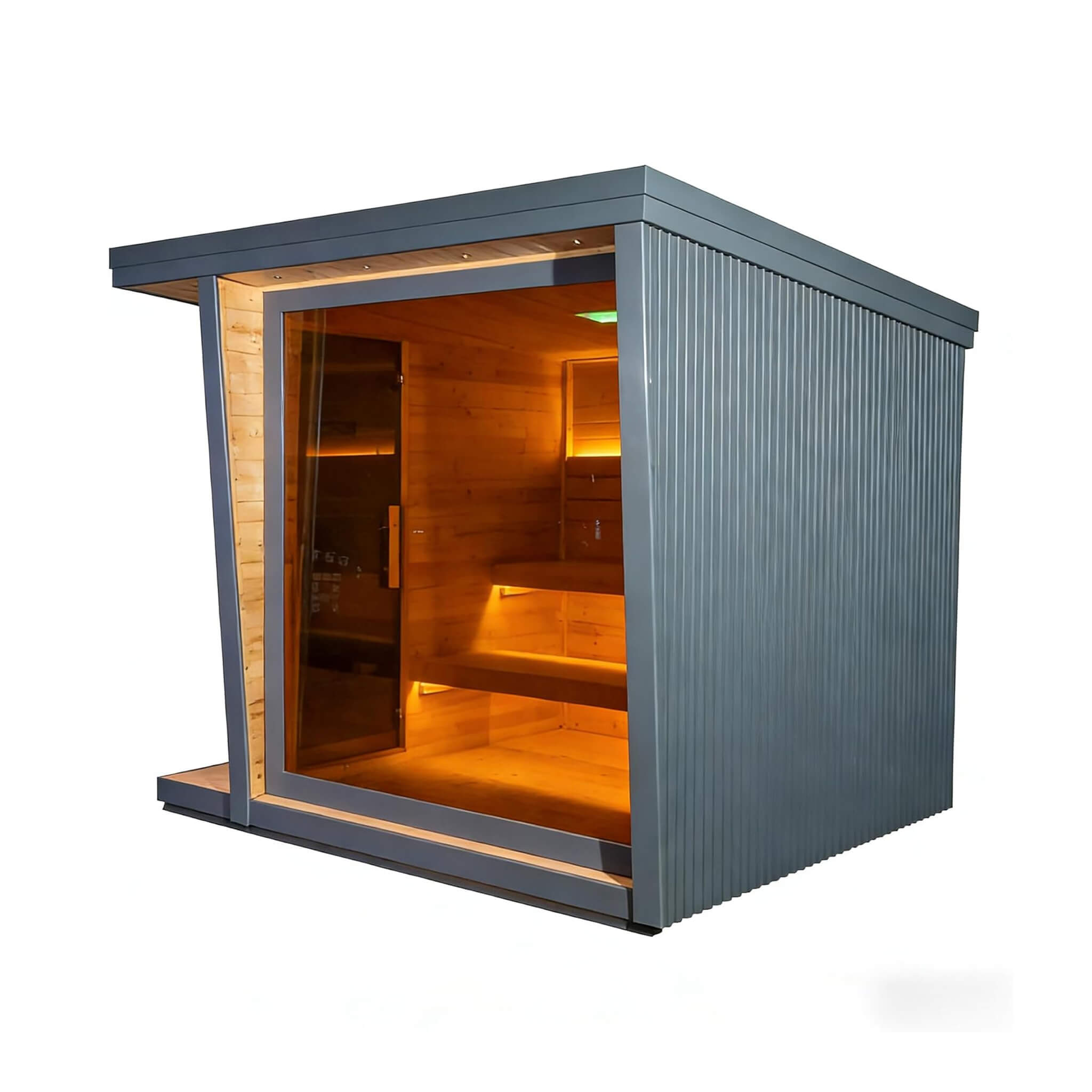 Thermora Noir Luxury 6-Person Outdoor Traditional Steam Sauna With 6KW 220V Sauna Heater And Stones (SAK39275)