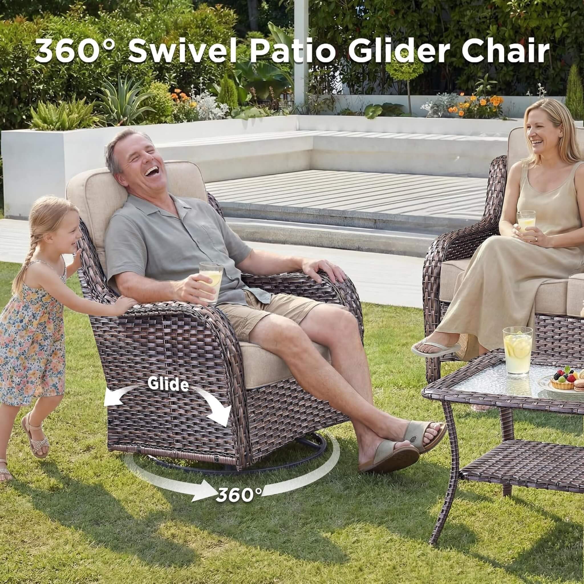 Alora Luxury 8-Piece All-Weather Patio Furniture Set With Fire Pit Table (SAK37512)