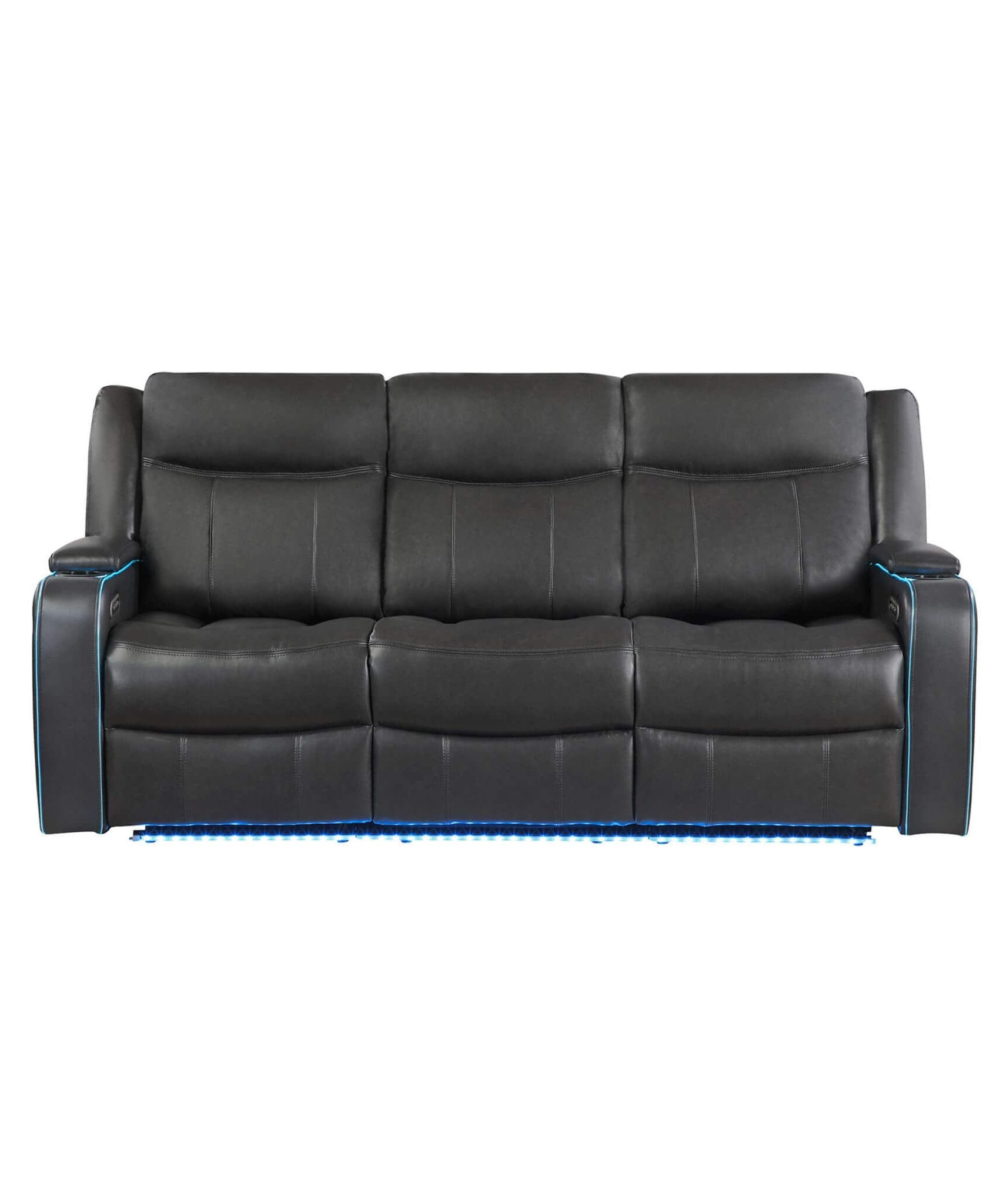 Nuvia Luxury 84-Inch Home Theater Power Reclining Sofa With LED Lights And Power Headrest (SAK83195)