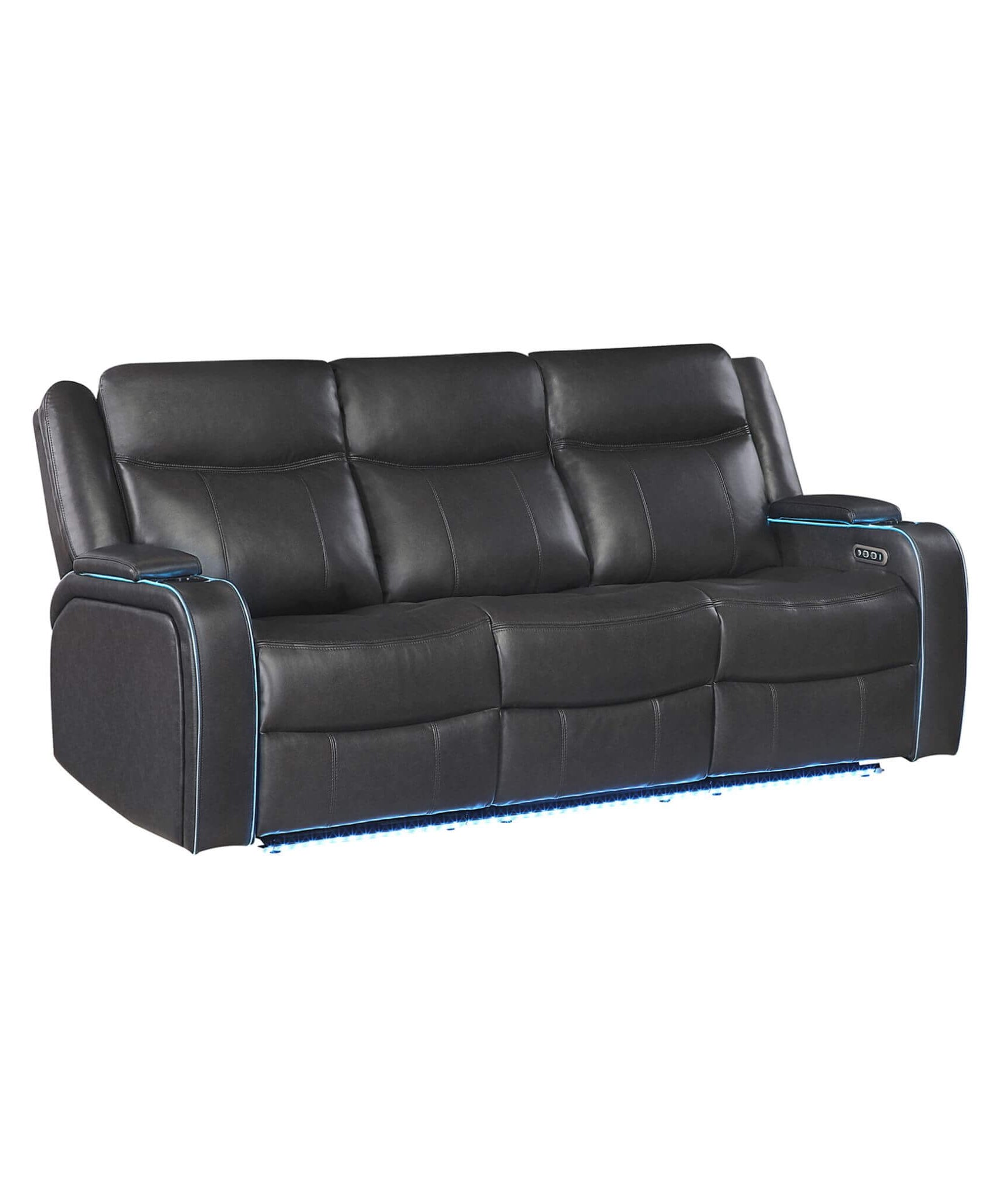 Nuvia Luxury 84-Inch Home Theater Power Reclining Sofa With LED Lights And Power Headrest (SAK83195)