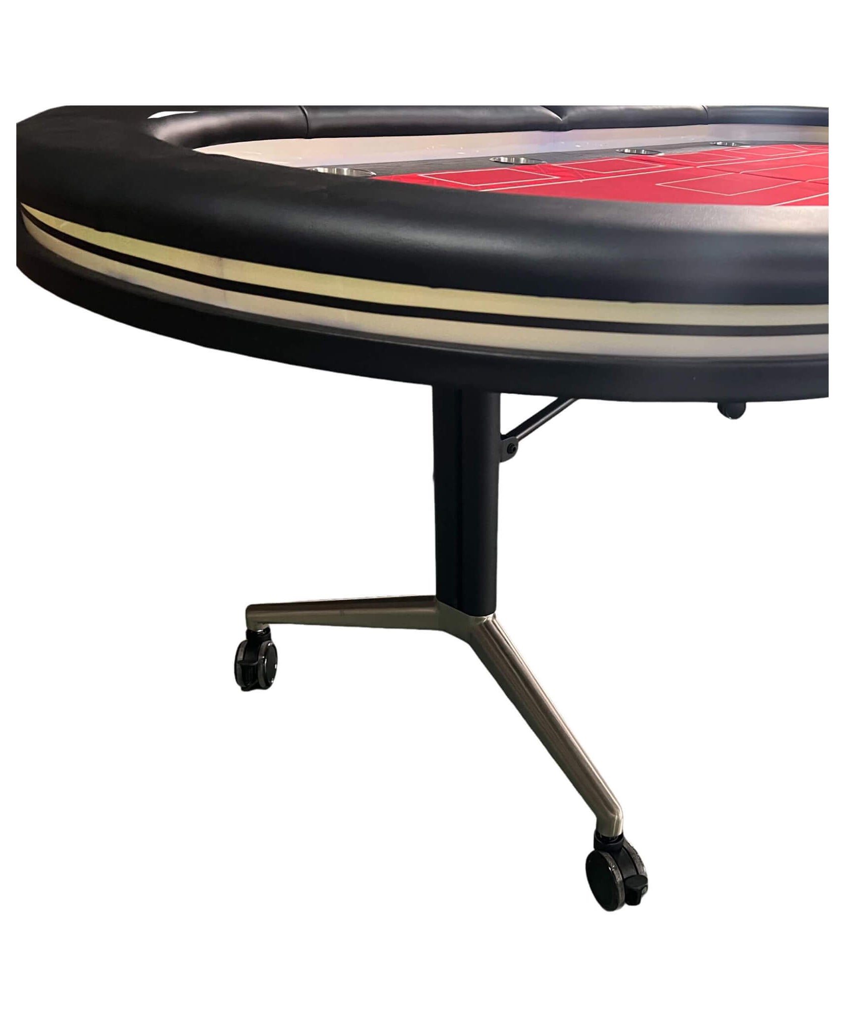 Luxury 94-Inch Foldable 10 Player Poker Table With LED, Wheels And Cup Holders (SAK24897)
